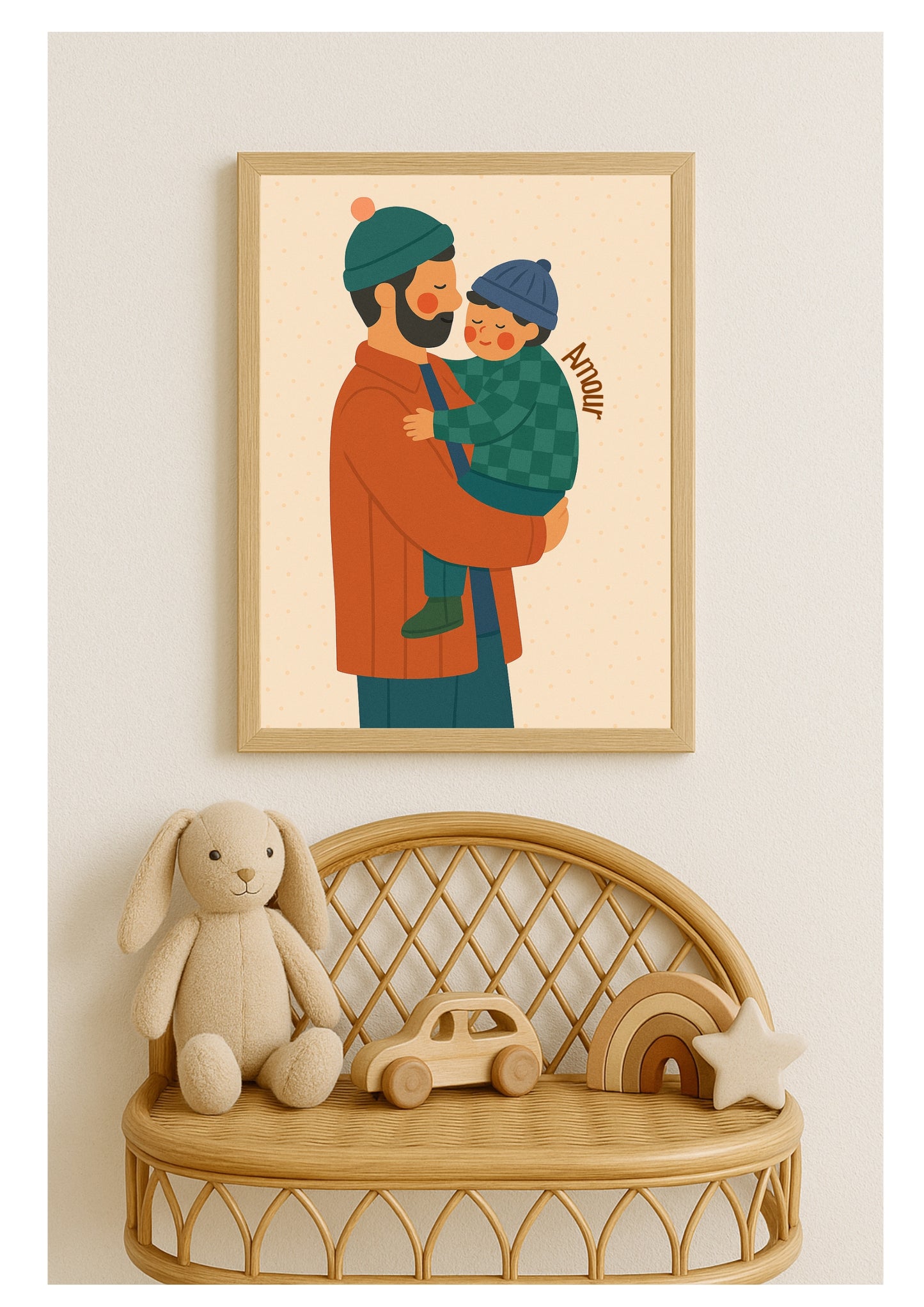 Affiche chambre enfant, affiche famille, lien papa, lien paternel, cadeau de naissance