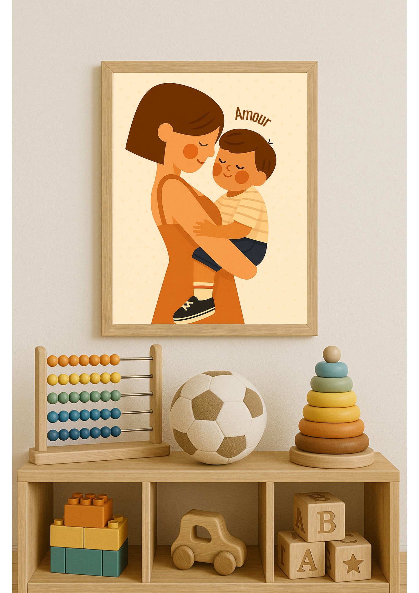 Affiche murale chambre enfant - Affiche amour famille - Maman et enfant - Amour maternel - Cadeaux de naissance