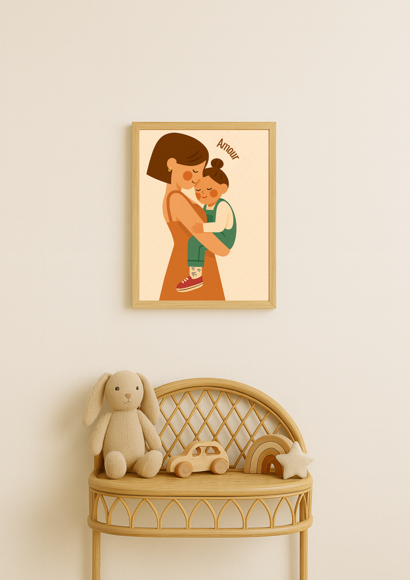Affiche murale chambre enfant - Affiche amour famille - Maman - Amour maternel - Cadeaux de naissance