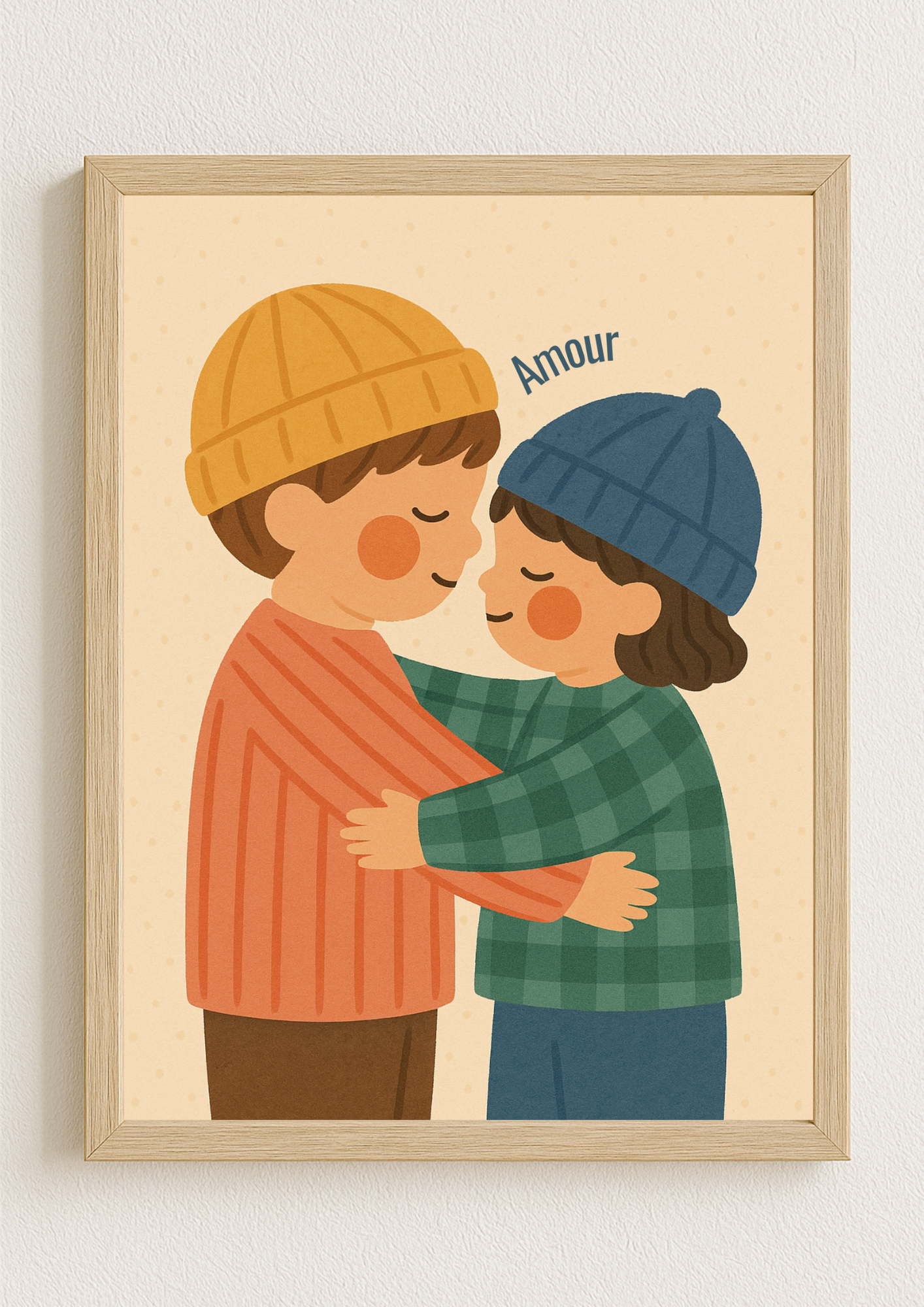 Affiche murale chambre enfant - Affiche amour famille - Fraterie - Amour fraternel - Cadeaux de naissance
