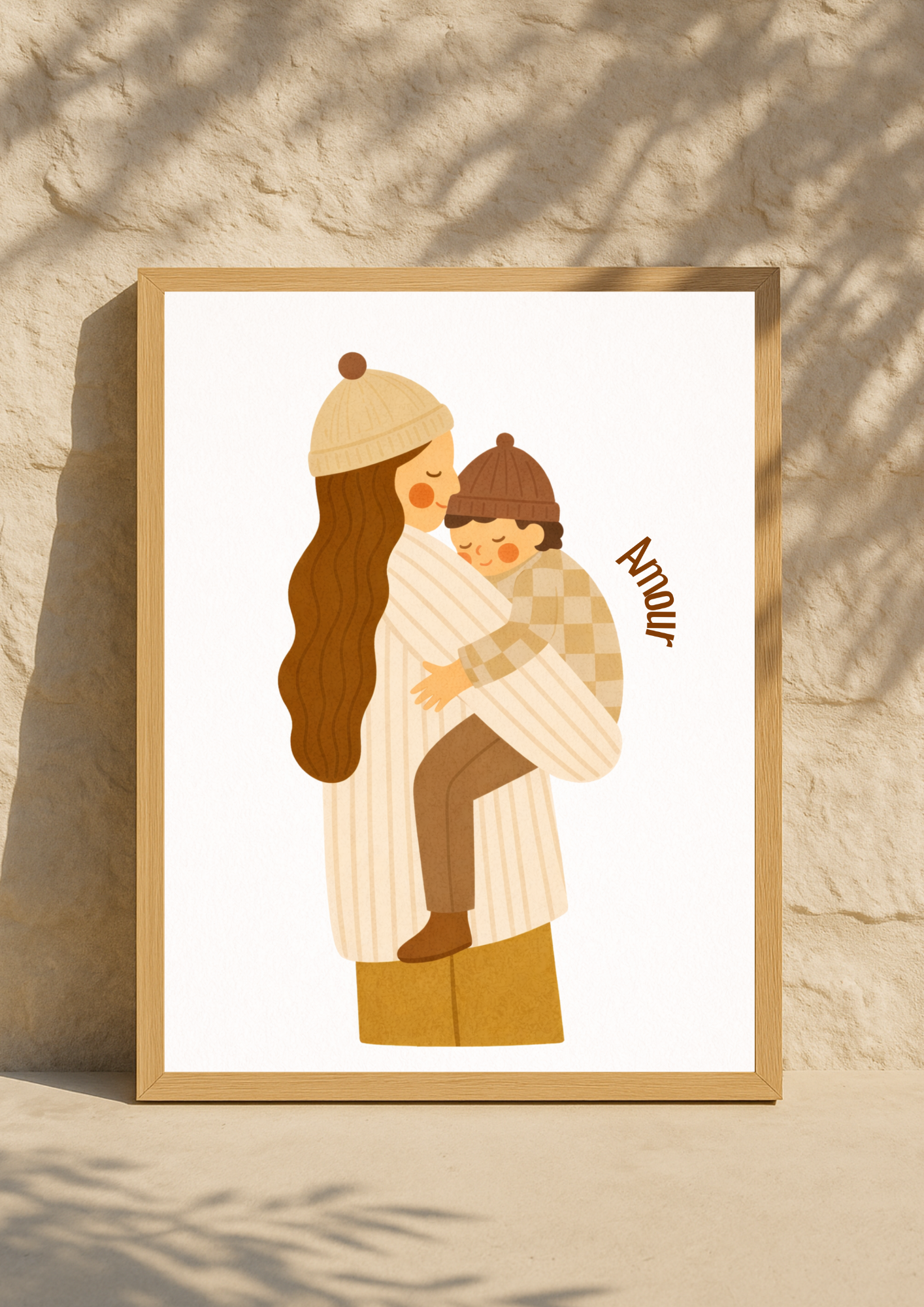 Collection Amour - Affiche maman enfant Amour – Illustration douce maternité – Décoration chambre bébé & enfant