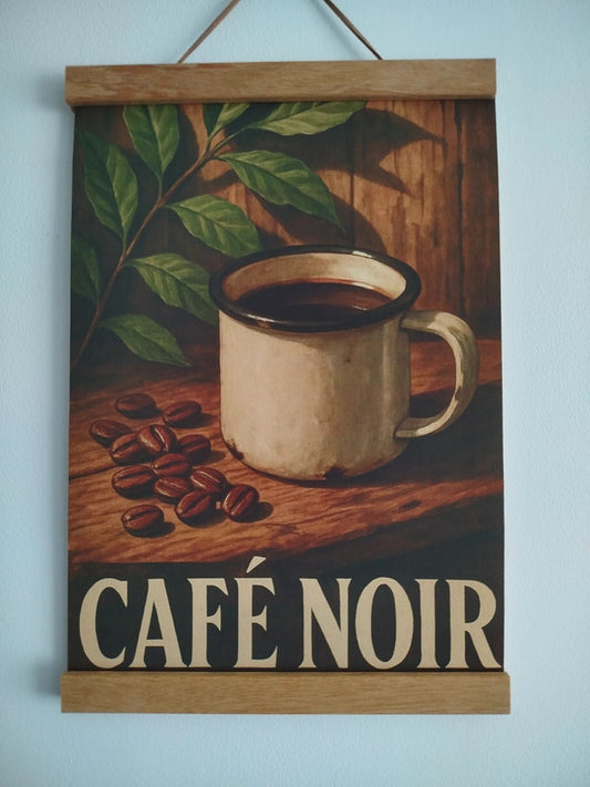 Affiche A4 - Poster cuisine café noir affiche vintage A4