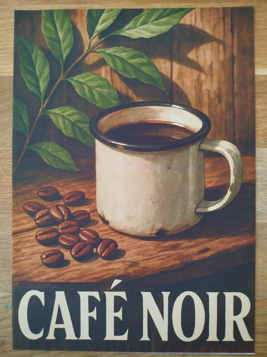Affiche A4 - Poster cuisine café noir affiche vintage A4