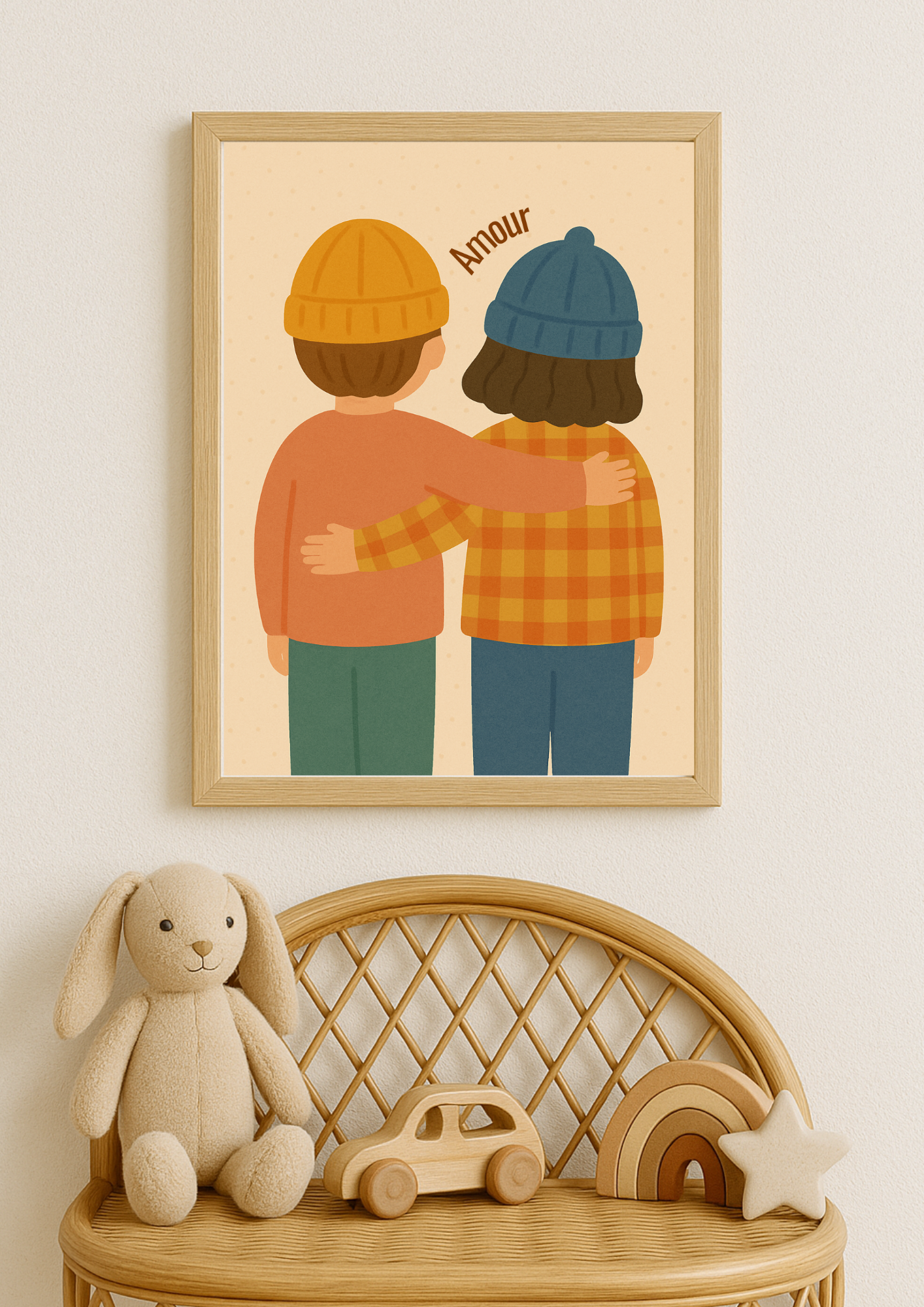 Collection Amour - Affiche murale chambre enfant - Affiche amour famille - Fraterie - Amour fraternel - Cadeaux de naissance