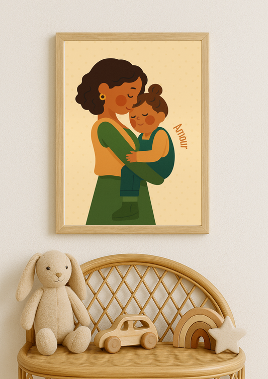 Collection Amour - Affiche amour maternel moderne – mère et enfant – idée cadeau naissance