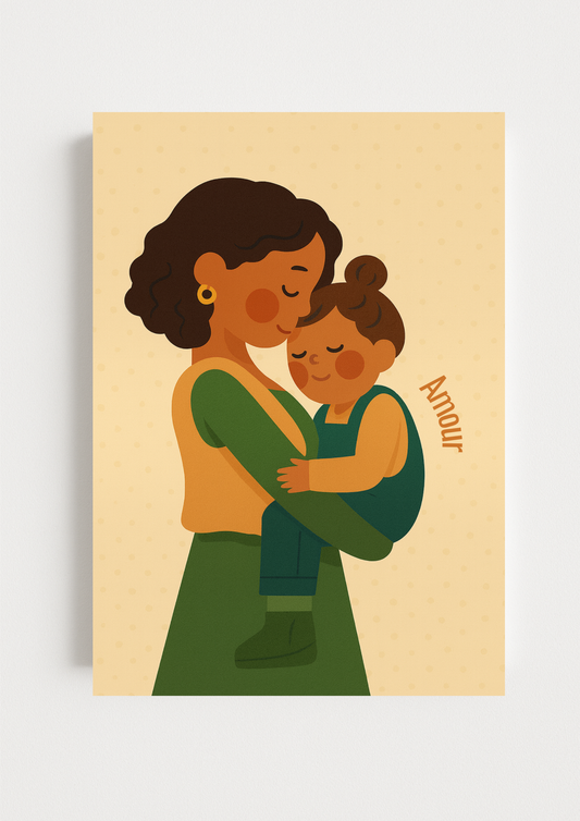 Collection Amour - Affiche amour maternel moderne – mère et enfant – idée cadeau naissance