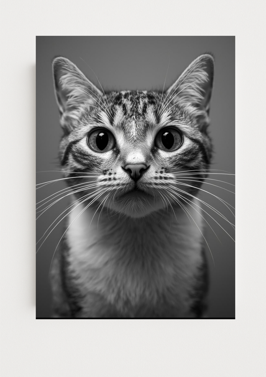 Affiche Chat Noir et Blanc A4 – Portrait Félin | Déco Murale Animaux