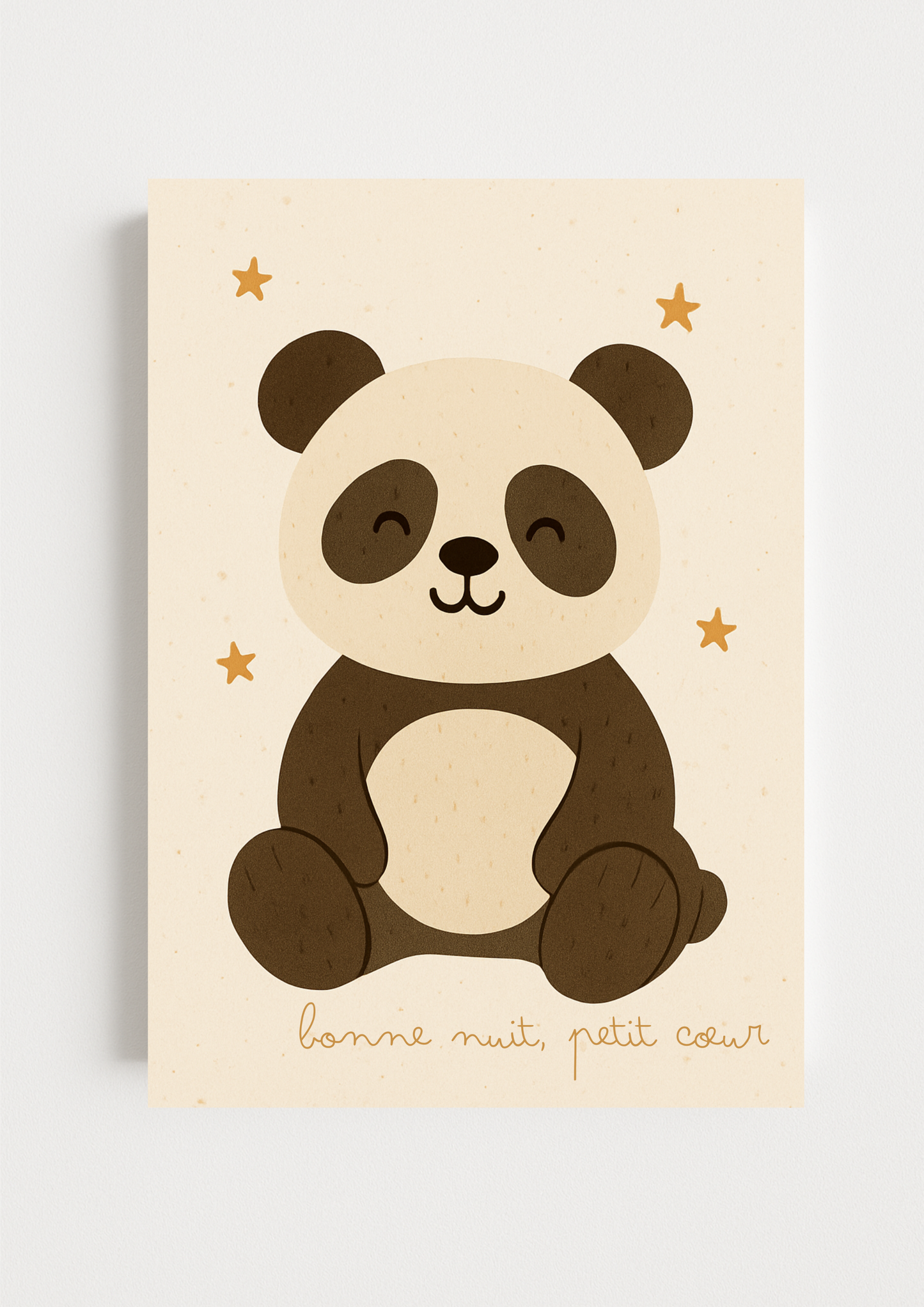 Affiche Panda "Bonne nuit, petit cœur" – Déco Chambre Bébé Univers poétique et minimaliste