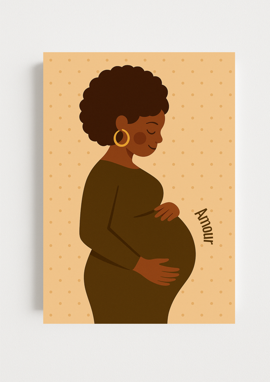 Collection Amour - Affiche maternité minimaliste – illustration femme enceinte – décoration chambre bébé