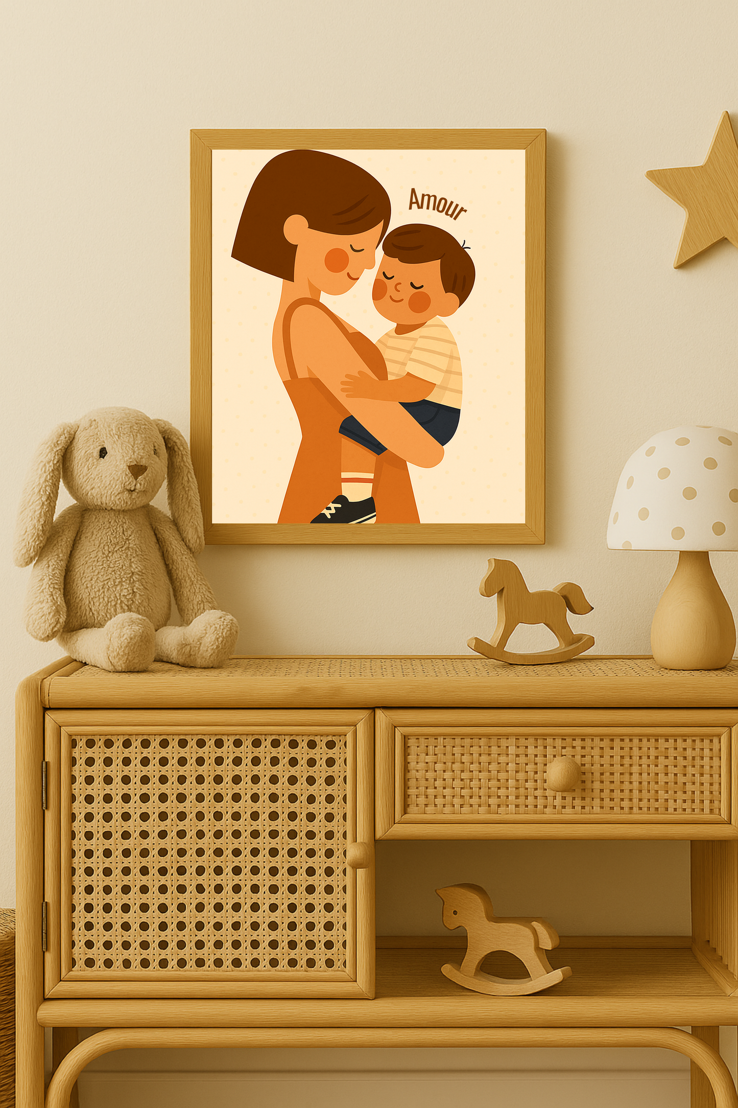 Collection Amour - Affiche murale chambre enfant - Affiche amour famille - Maman et enfant - Amour maternel - Cadeaux de naissance