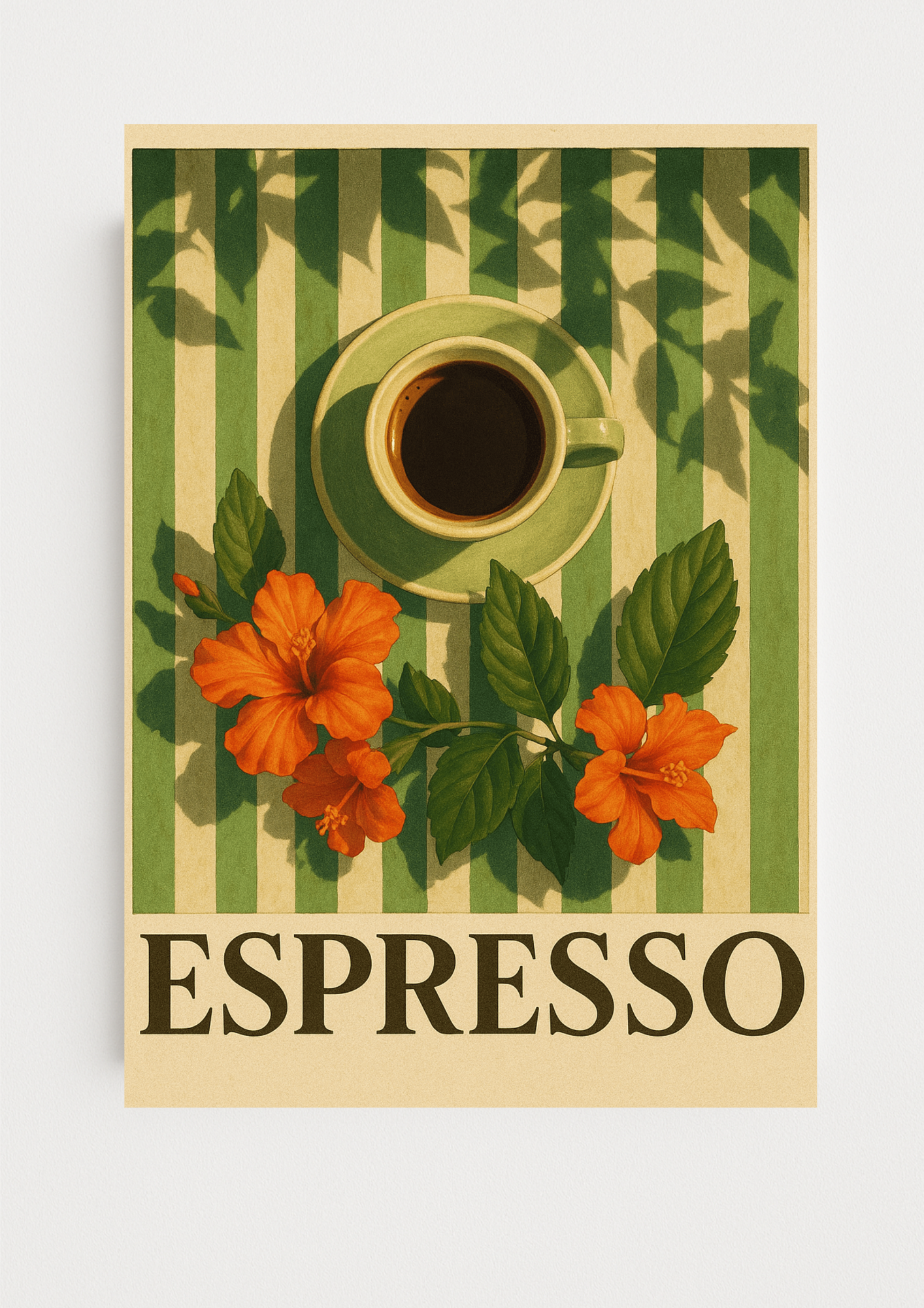 Collection Café - Affiche A4 - Espresso affiche cuisine colorée café fleurs