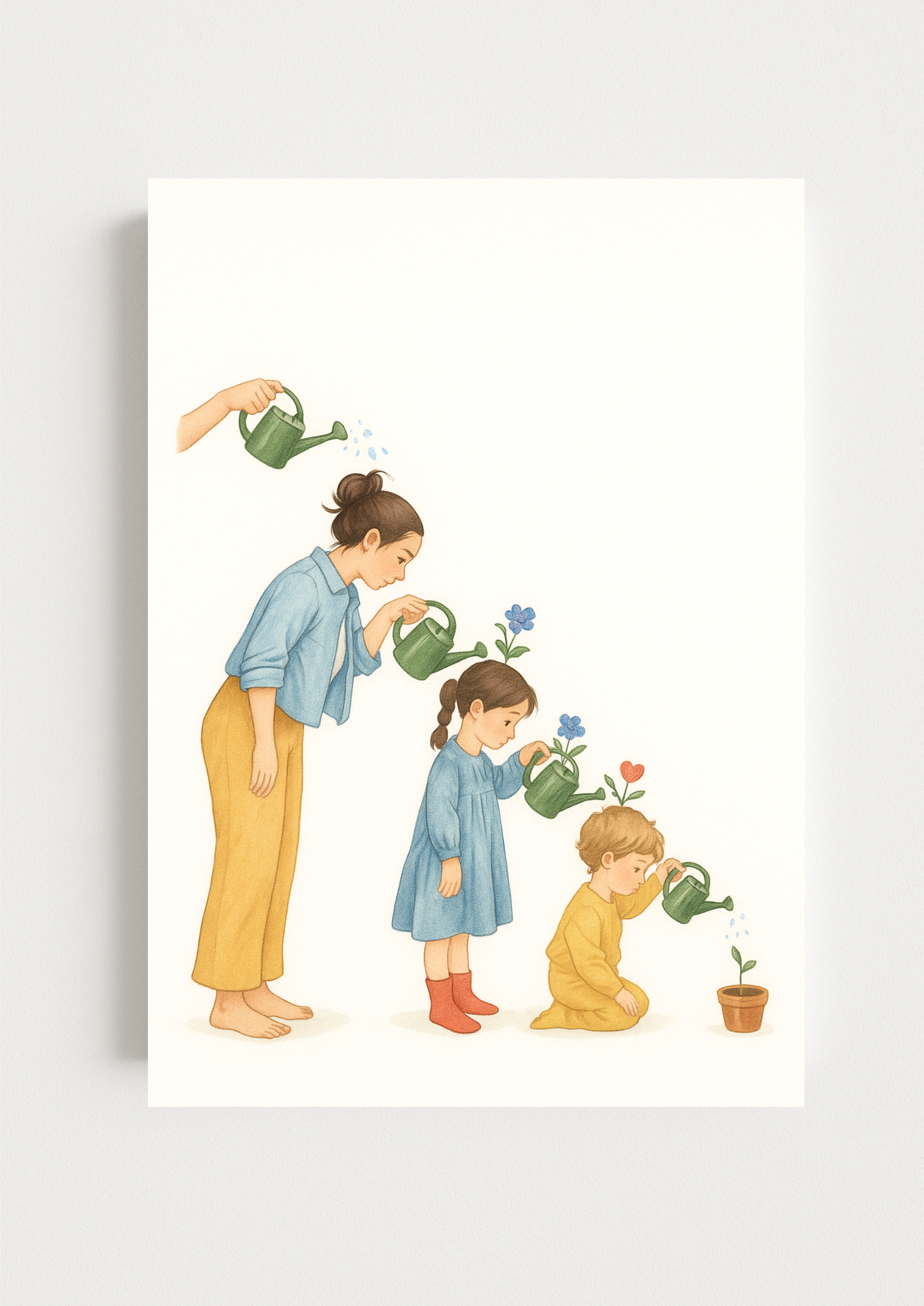 Affiche famille illustration évolution – Maman et enfants – Génération - Décoration murale chambre enfant