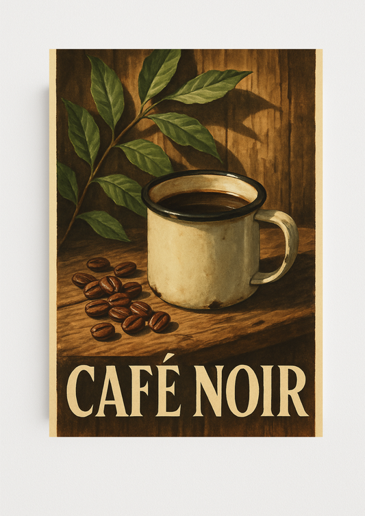 Affiche A4 - Poster cuisine café noir affiche vintage A4