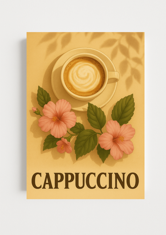 Affiche Cappuccino A4 – Poster Café Décoratif | Déco Murale Cuisine