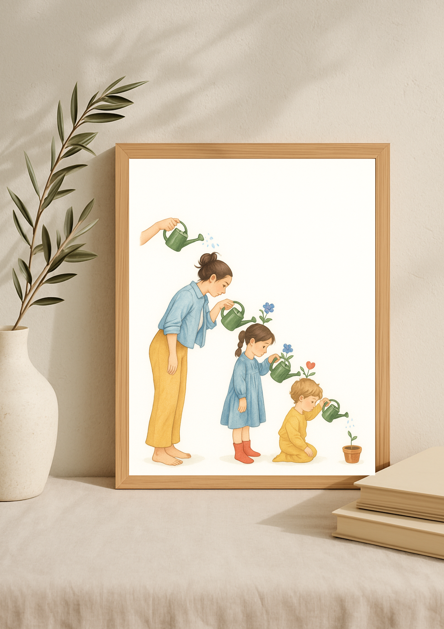 Affiche famille illustration évolution – Maman et enfants – Génération - Décoration murale chambre enfant