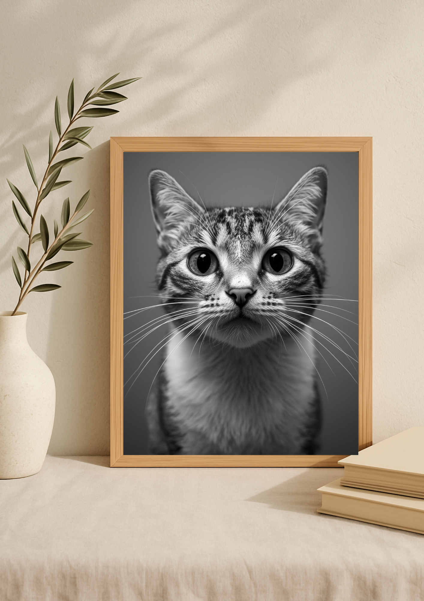 Affiche Chat Noir et Blanc A4 – Portrait Félin | Déco Murale Animaux