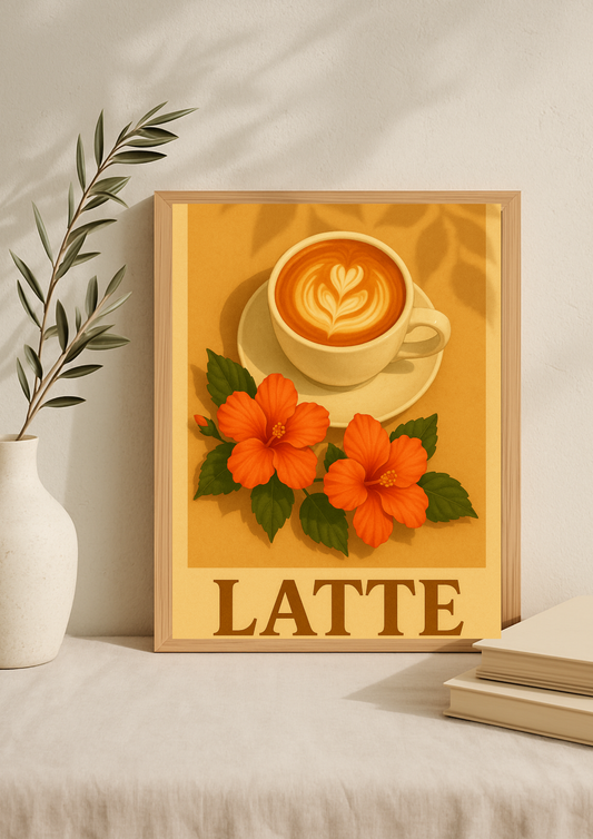 Collection Café - Affiche Latte Coffee A4 – Poster Café Décoratif | Déco Murale Cuisine