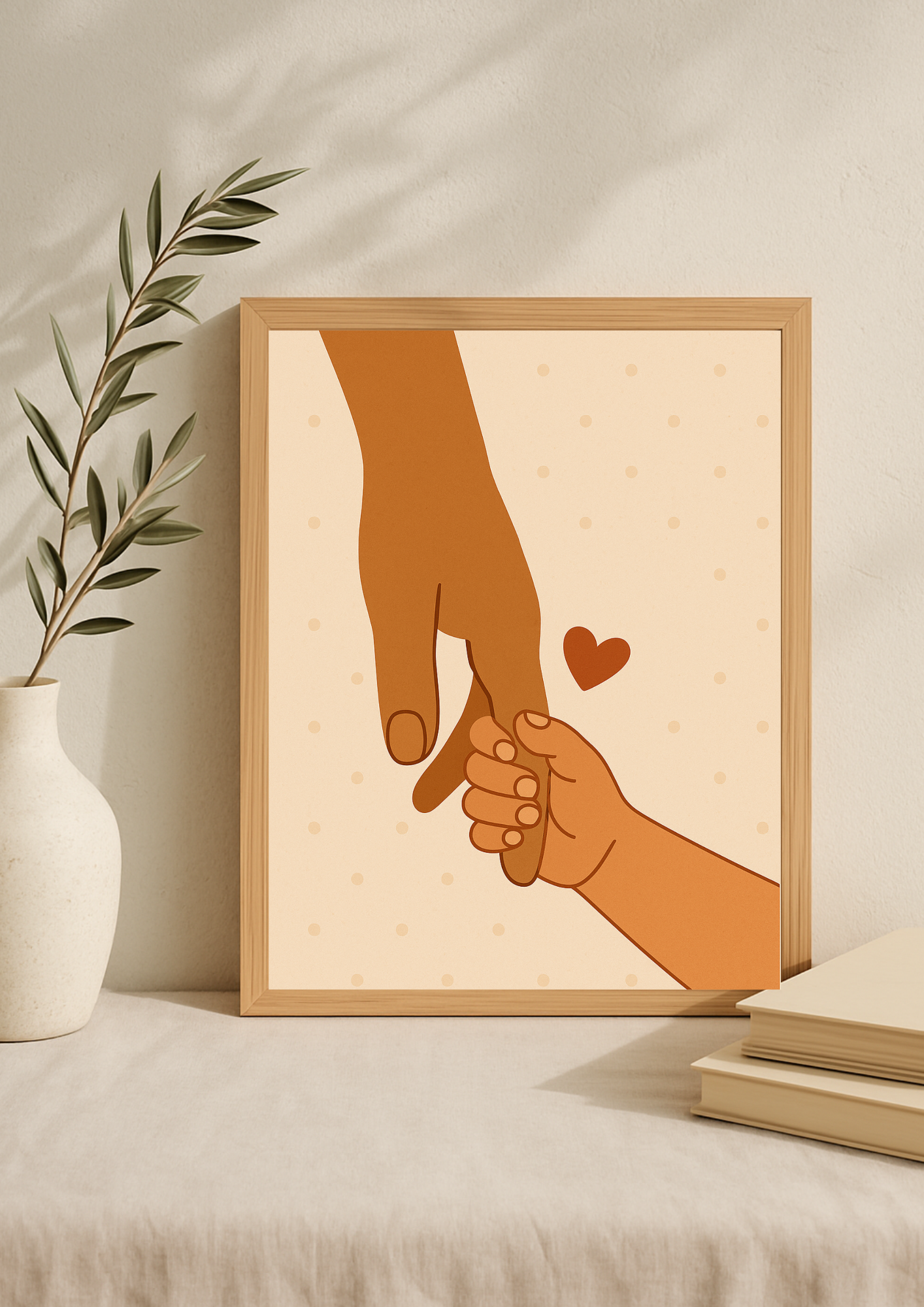 Collection Amour - Affiche amour parent enfant – Illustration mains liées – Décoration chambre bébé - Idée cadeau naissance