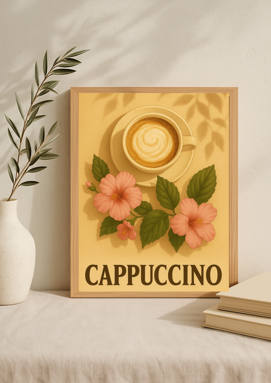Affiche Cappuccino A4 – Poster Café Décoratif | Déco Murale Cuisine