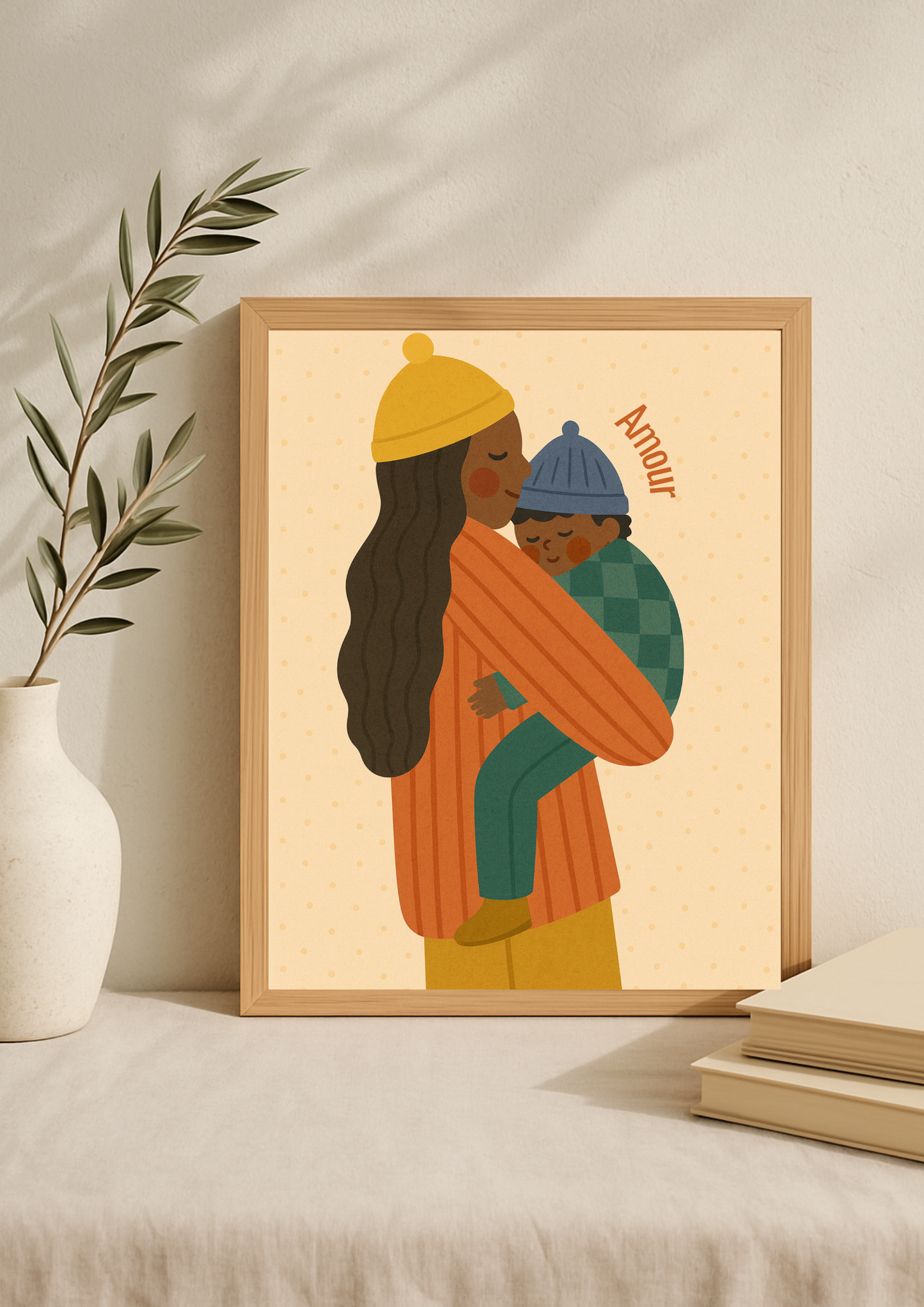 Collection Amour - Affiche mère enfant minimaliste – poster amour famille – déco chambre bébé moderne