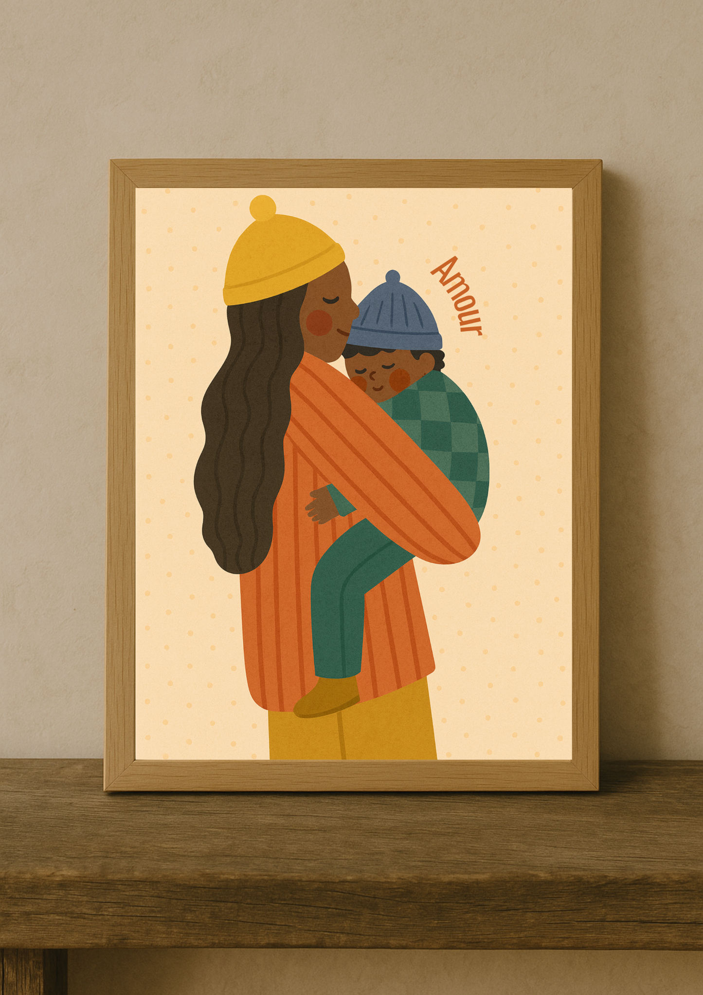 Collection Amour - Affiche mère enfant minimaliste – poster amour famille – déco chambre bébé moderne