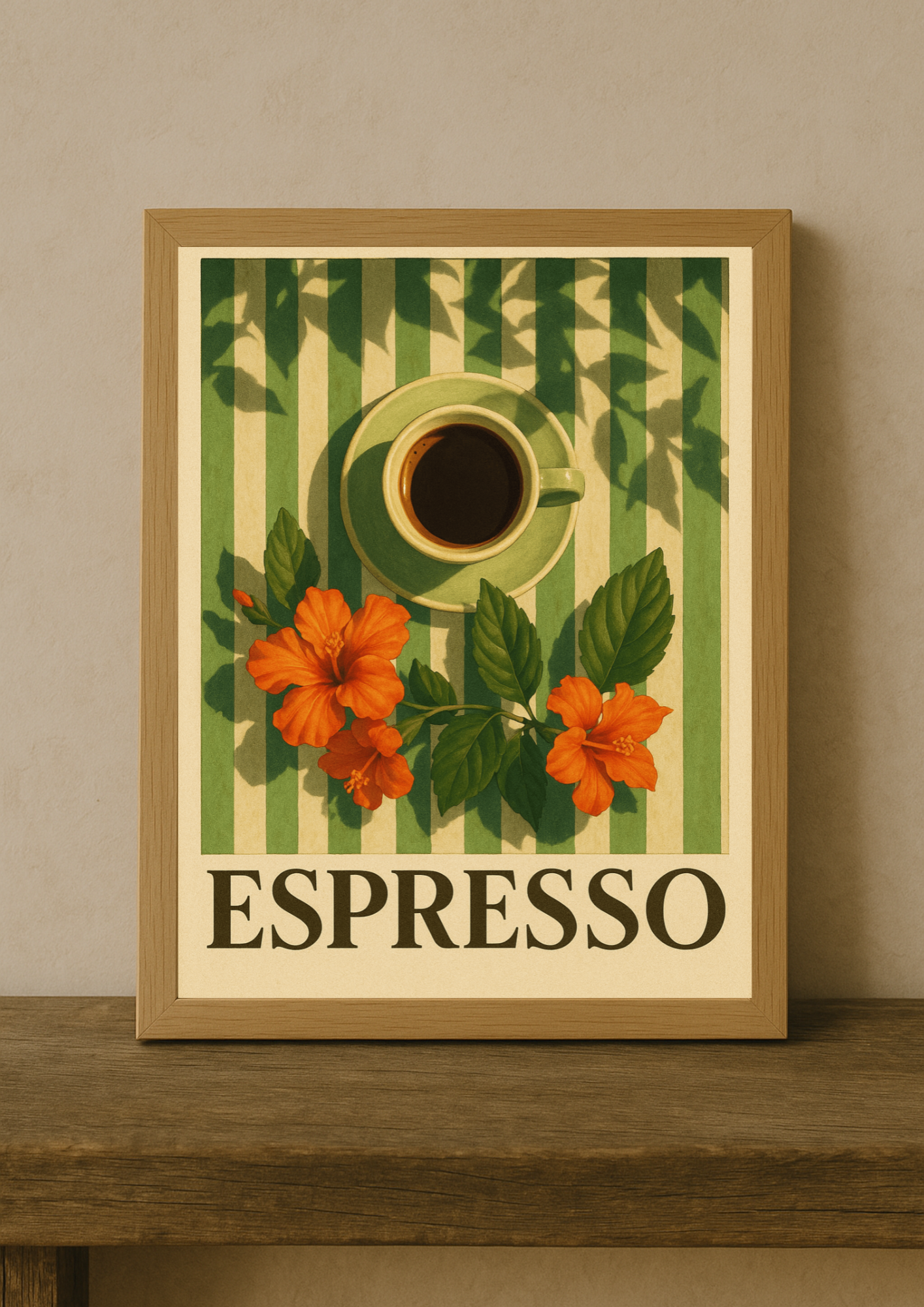 Collection Café - Affiche A4 - Espresso affiche cuisine colorée café fleurs