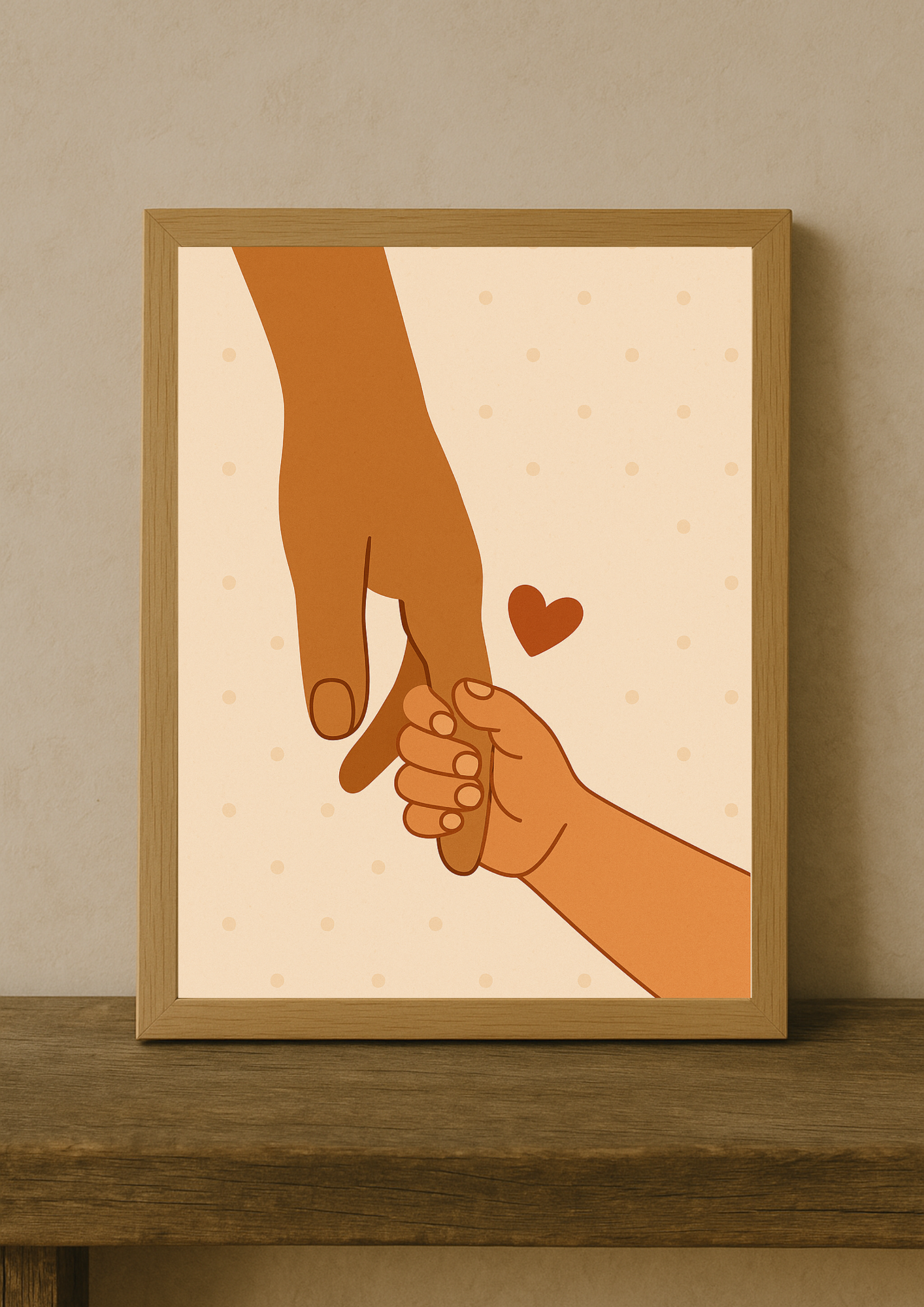 Collection Amour - Affiche amour parent enfant – Illustration mains liées – Décoration chambre bébé - Idée cadeau naissance