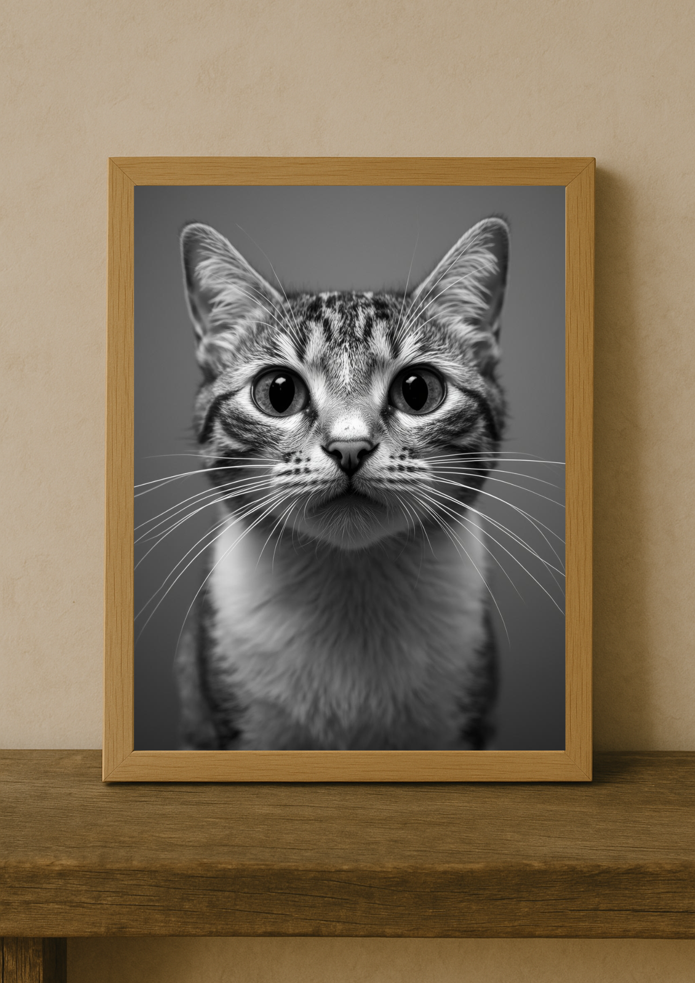 Affiche Chat Noir et Blanc A4 – Portrait Félin | Déco Murale Animaux