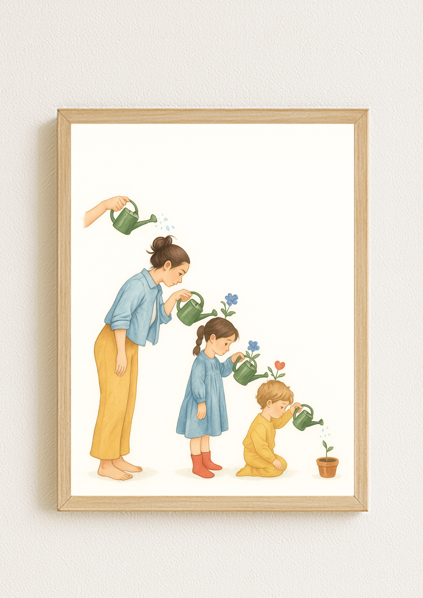 Affiche famille illustration évolution – Maman et enfants – Génération - Décoration murale chambre enfant