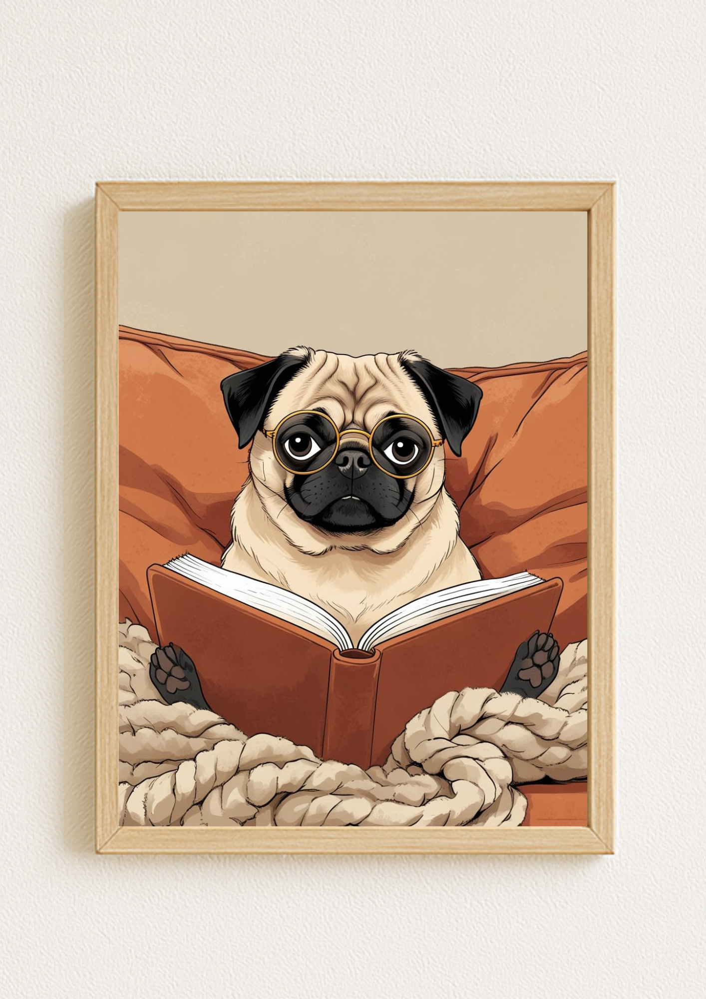 Affiche Chien Lecteur A4 – Poster Chien Rigolo | Déco Murale Animaux