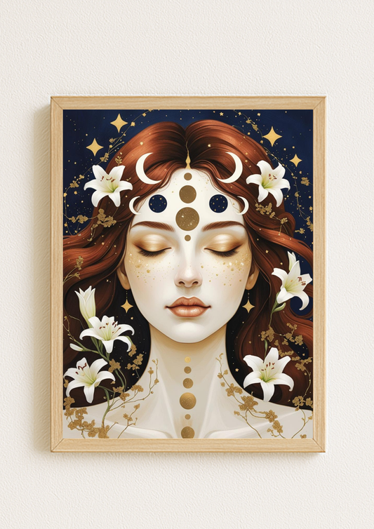 Affiche A4 - Femme astrologie carte tarot