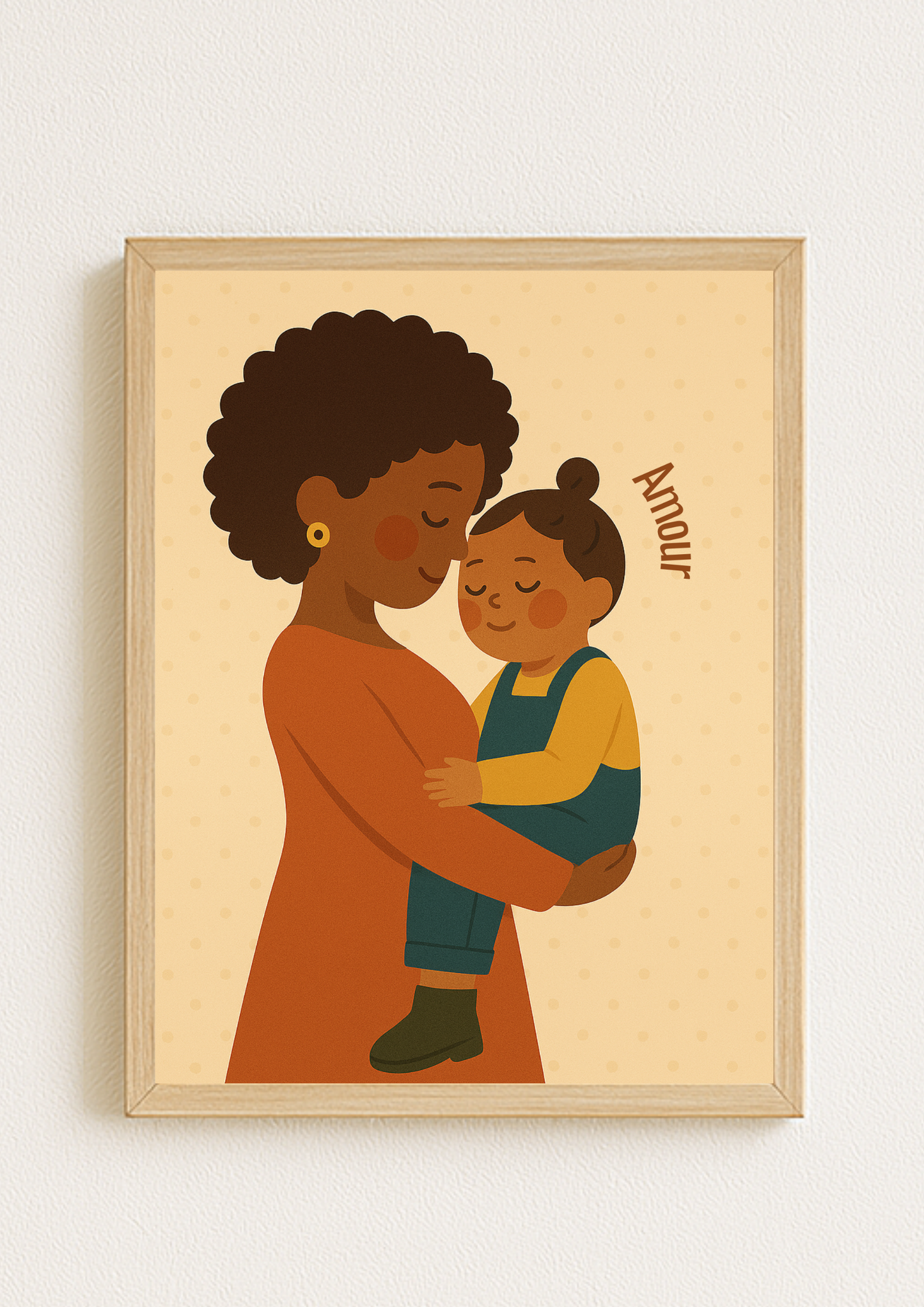 Affiche amour maman et enfant – Illustration tendre Amour – Idée cadeau naissance - Décoration chambre enfant