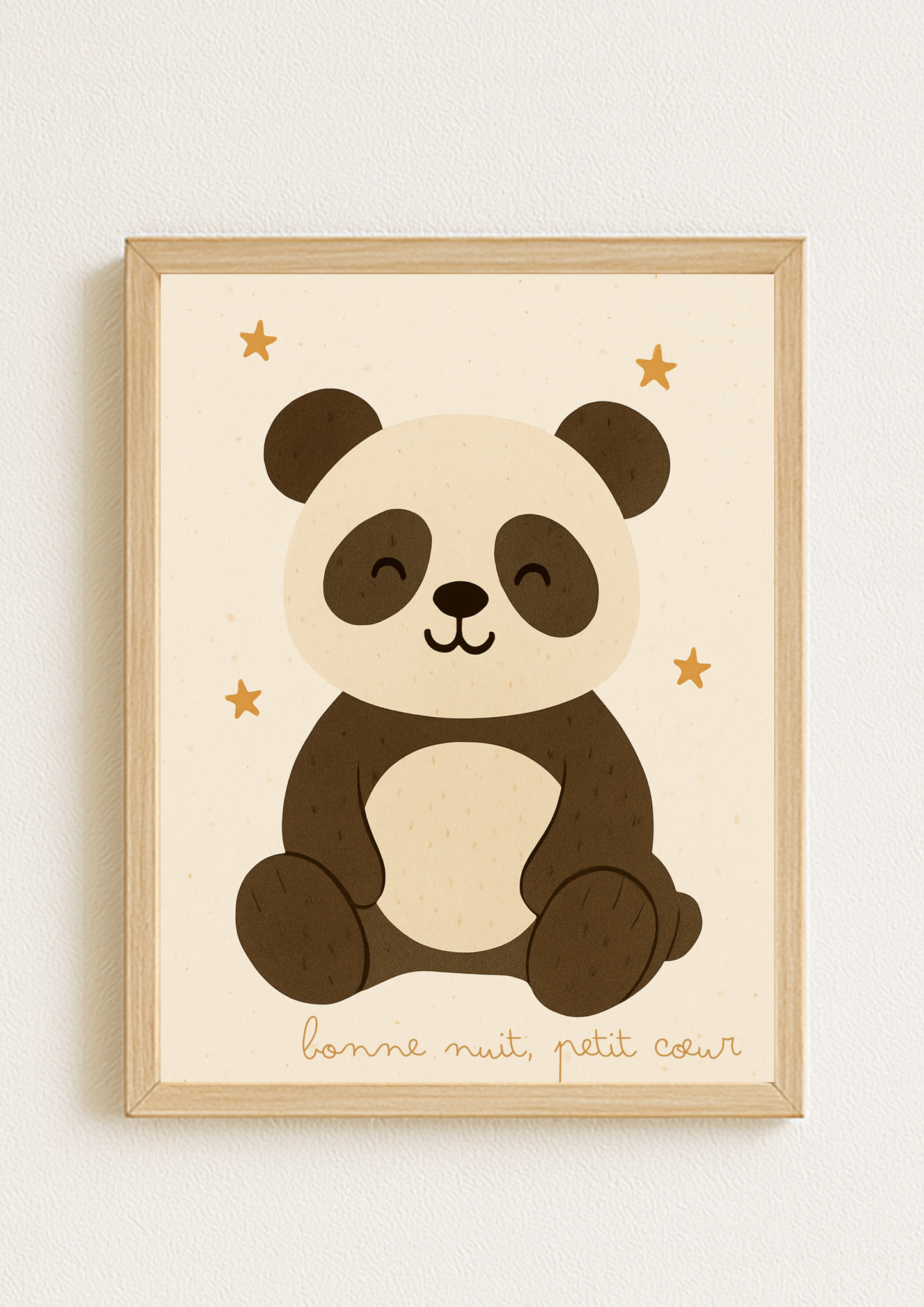 Affiche Panda "Bonne nuit, petit cœur" – Déco Chambre Bébé Univers poétique et minimaliste