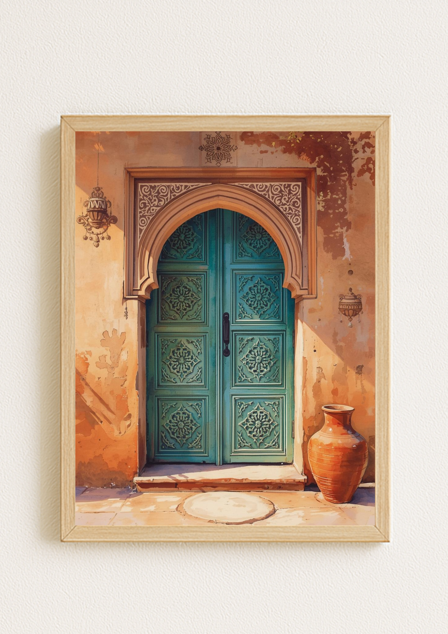 Collection Orient-Affiche porte marocaine sculptée – architecture orientale – décoration murale chaleureuse