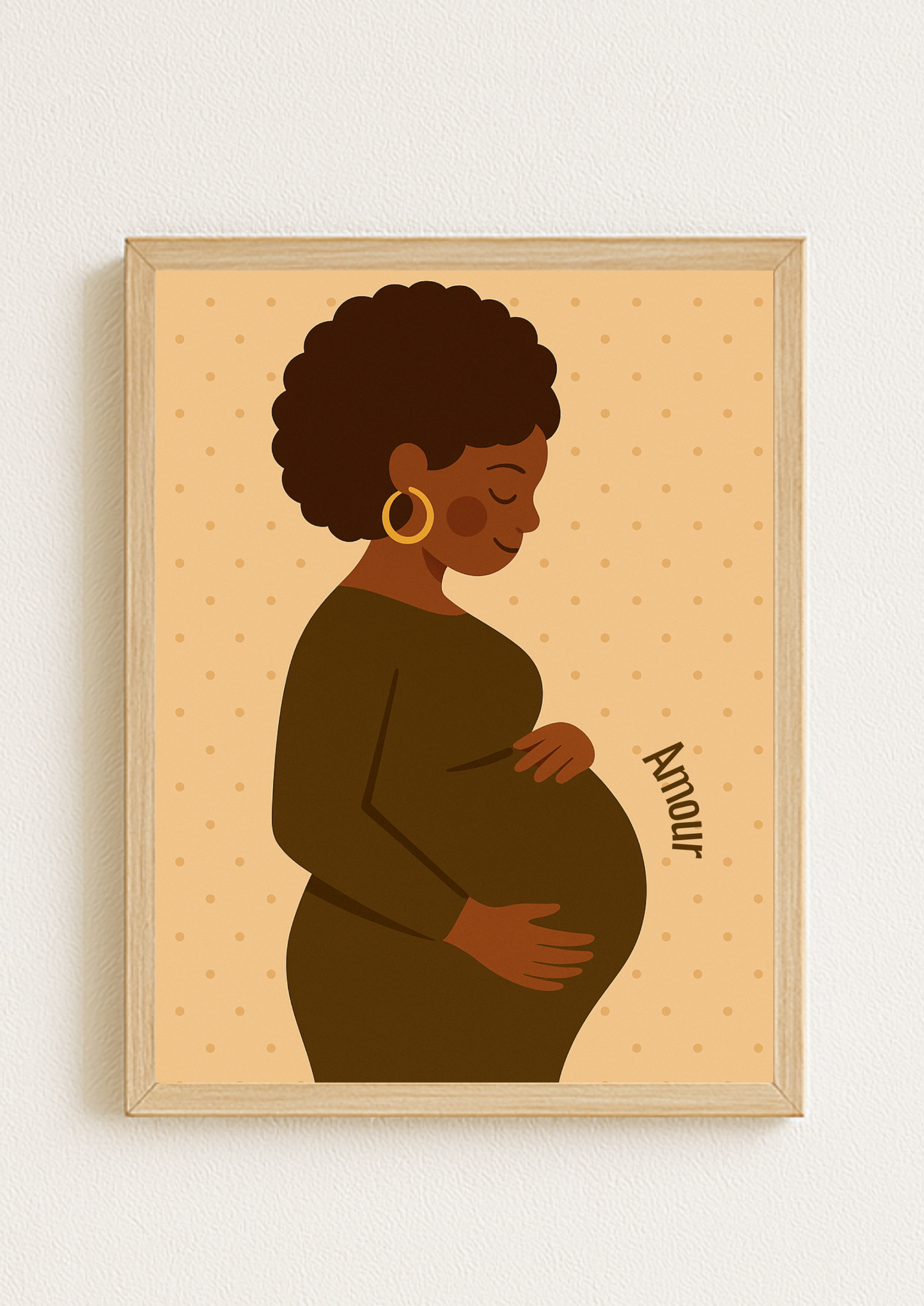 Collection Amour - Affiche maternité minimaliste – illustration femme enceinte – décoration chambre bébé