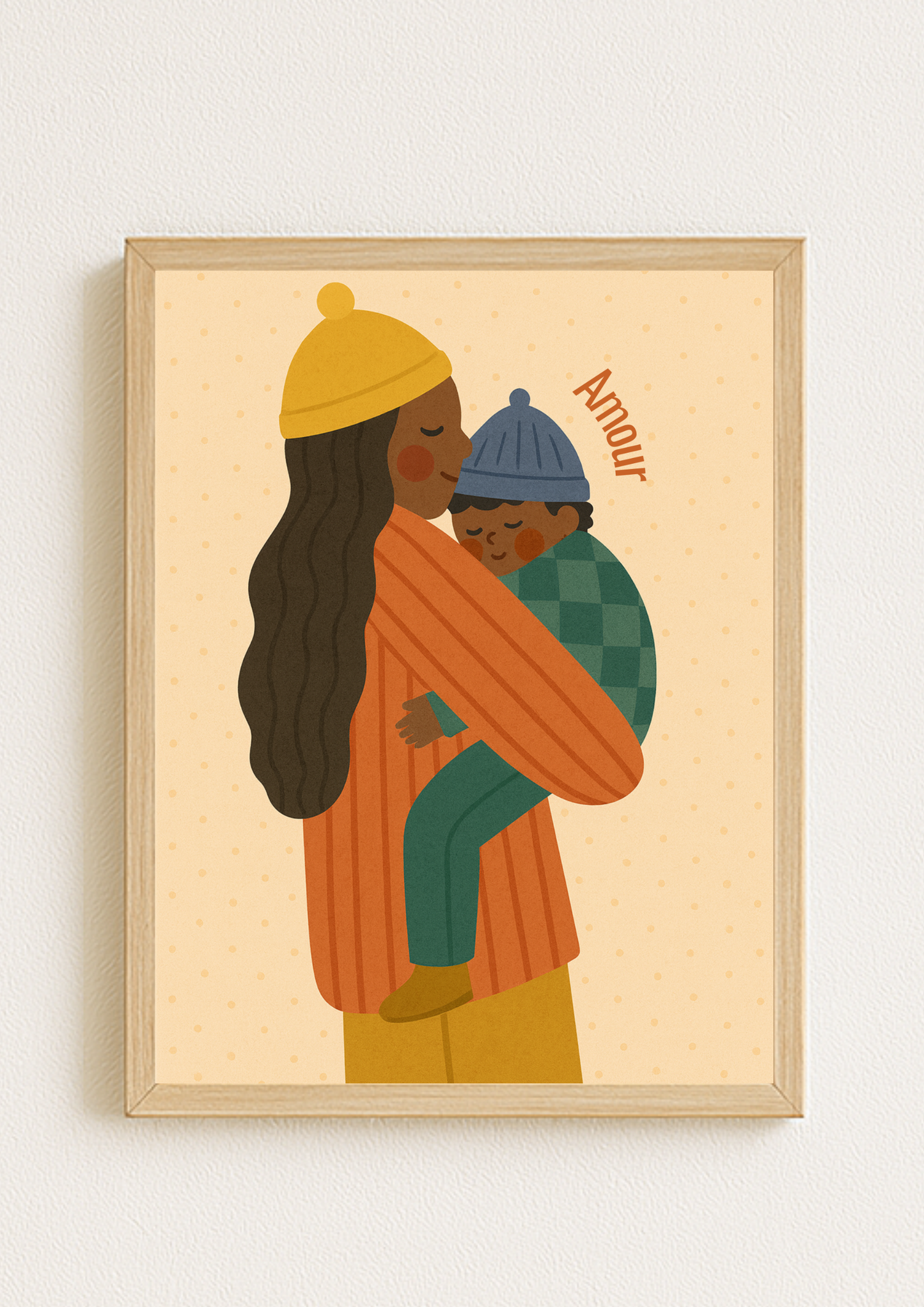 Collection Amour - Affiche mère enfant minimaliste – poster amour famille – déco chambre bébé moderne