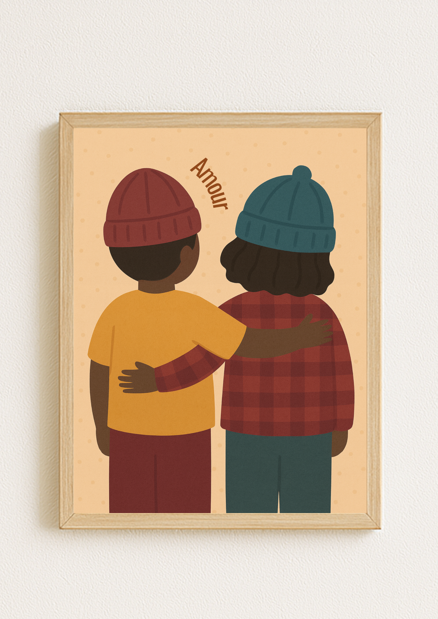 Collection Amour - Affiche enfants Amour – Illustration douce amitié & fraternité – Décoration chambre enfant