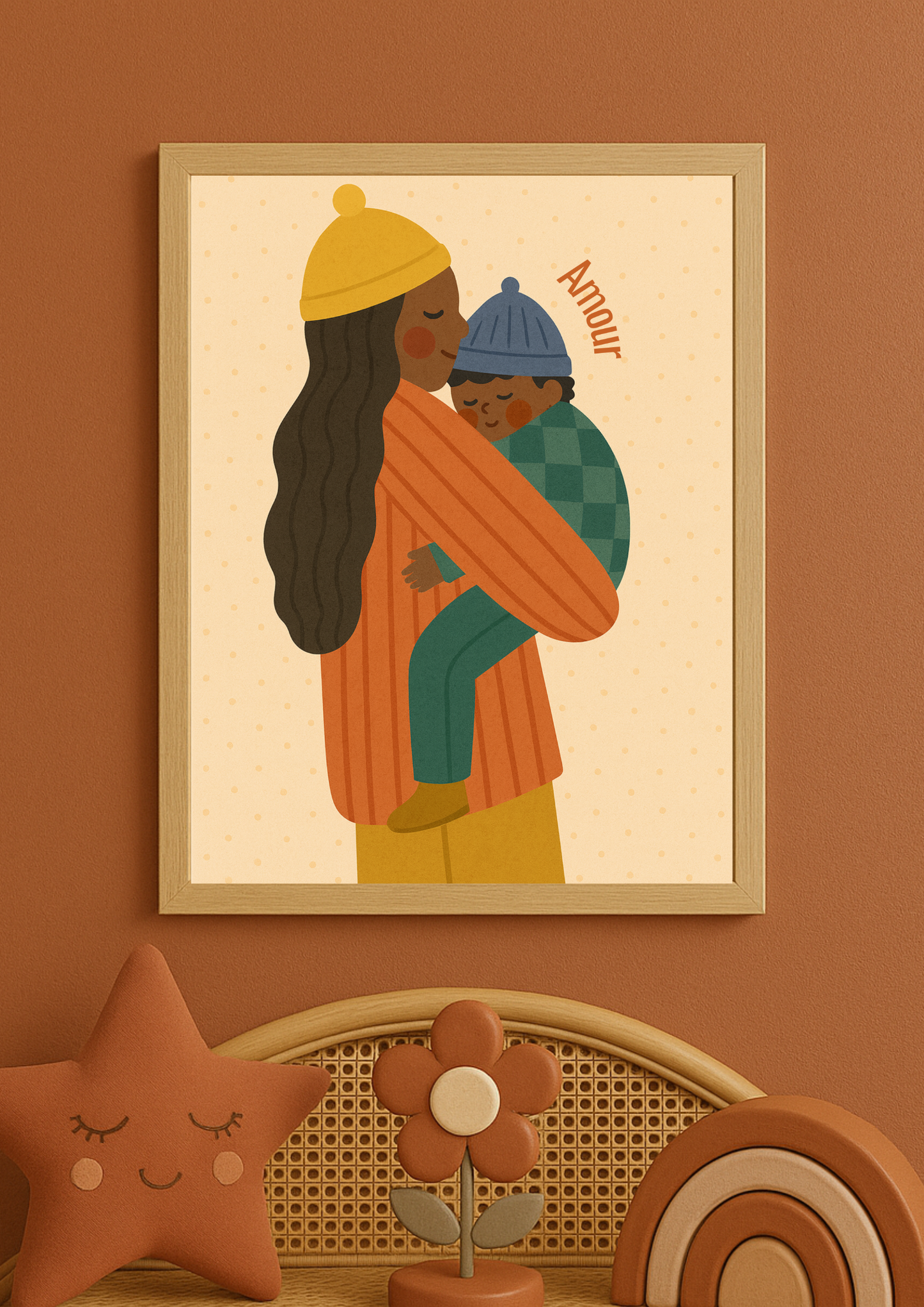 Collection Amour - Affiche mère enfant minimaliste – poster amour famille – déco chambre bébé moderne