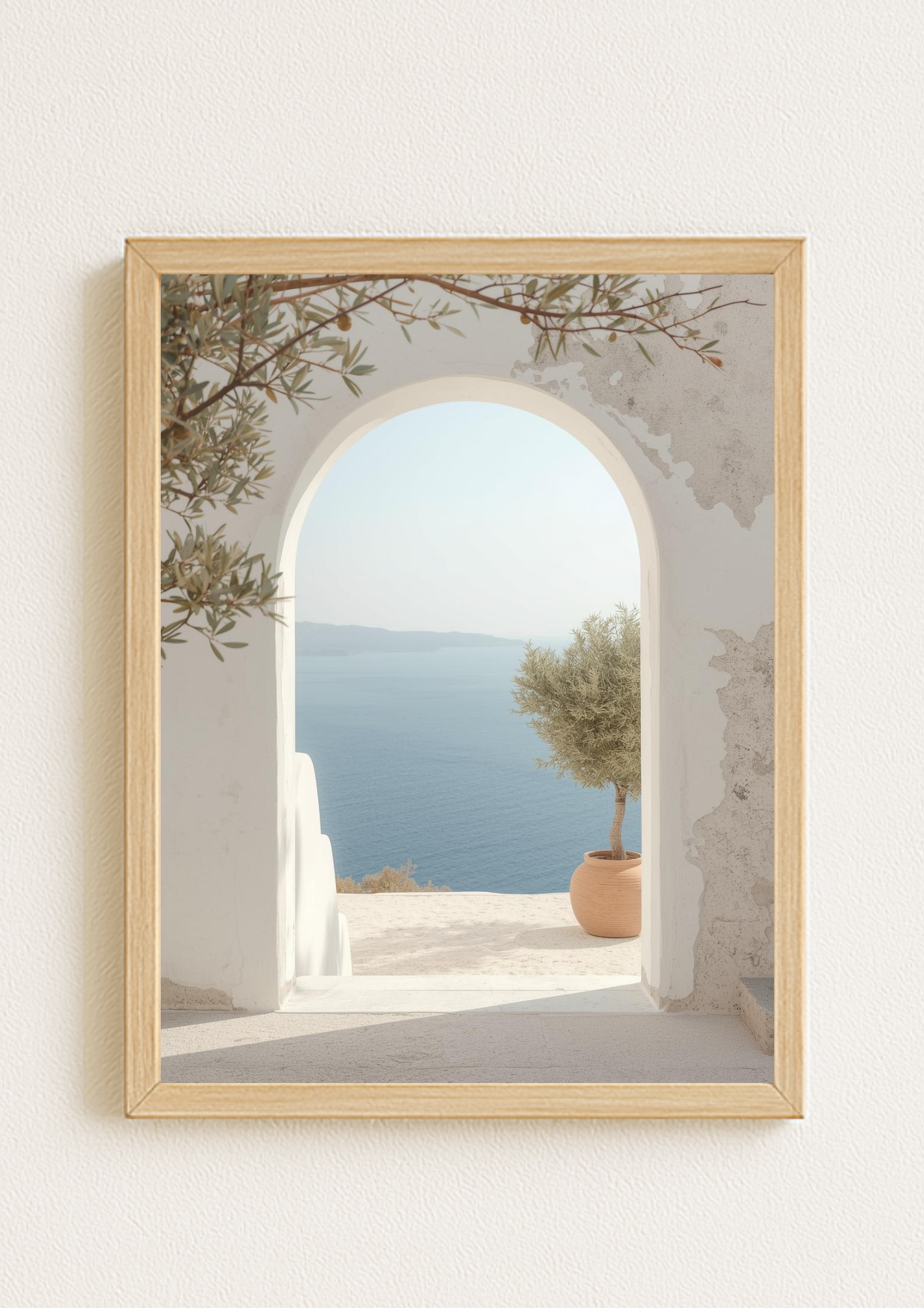 Affiche arche méditerranéenne vue mer – décoration murale lumineuse esprit sud