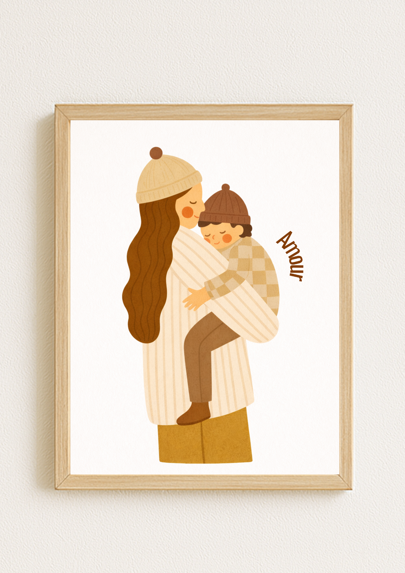 Collection Amour - Affiche maman enfant Amour – Illustration douce maternité – Décoration chambre bébé & enfant
