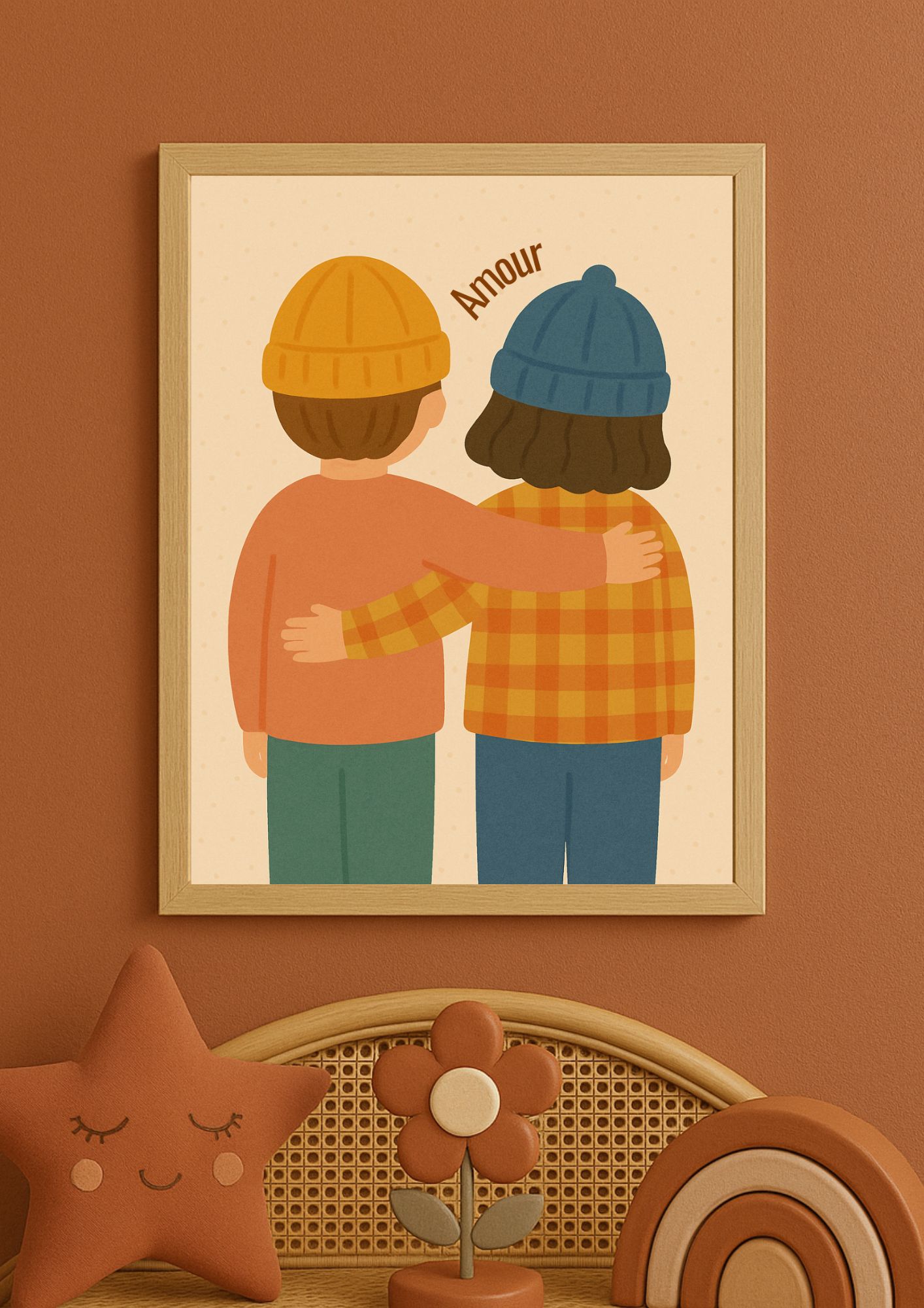Collection Amour - Affiche murale chambre enfant - Affiche amour famille - Fraterie - Amour fraternel - Cadeaux de naissance