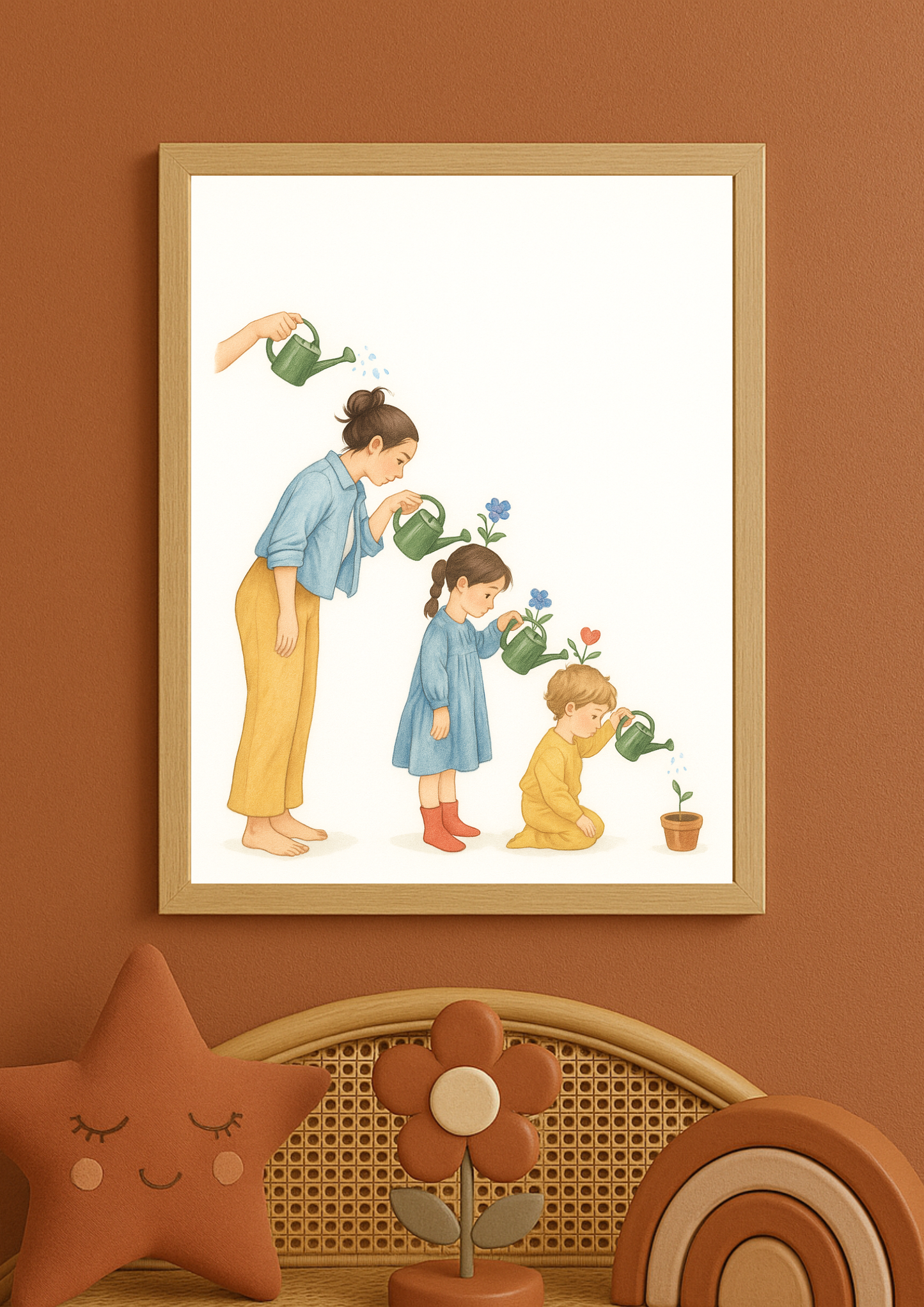 Affiche famille illustration évolution – Maman et enfants – Génération - Décoration murale chambre enfant