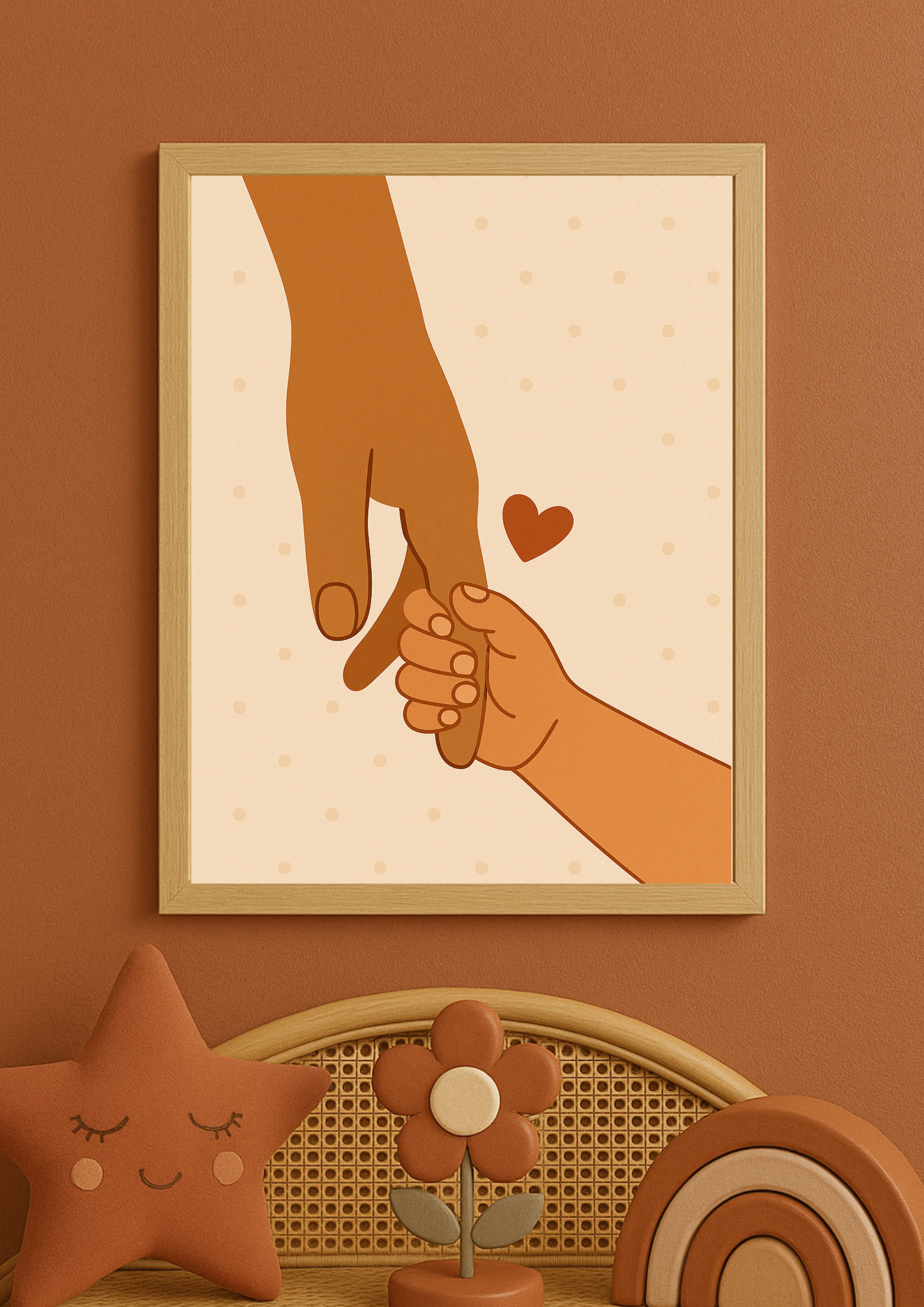 Collection Amour - Affiche amour parent enfant – Illustration mains liées – Décoration chambre bébé - Idée cadeau naissance
