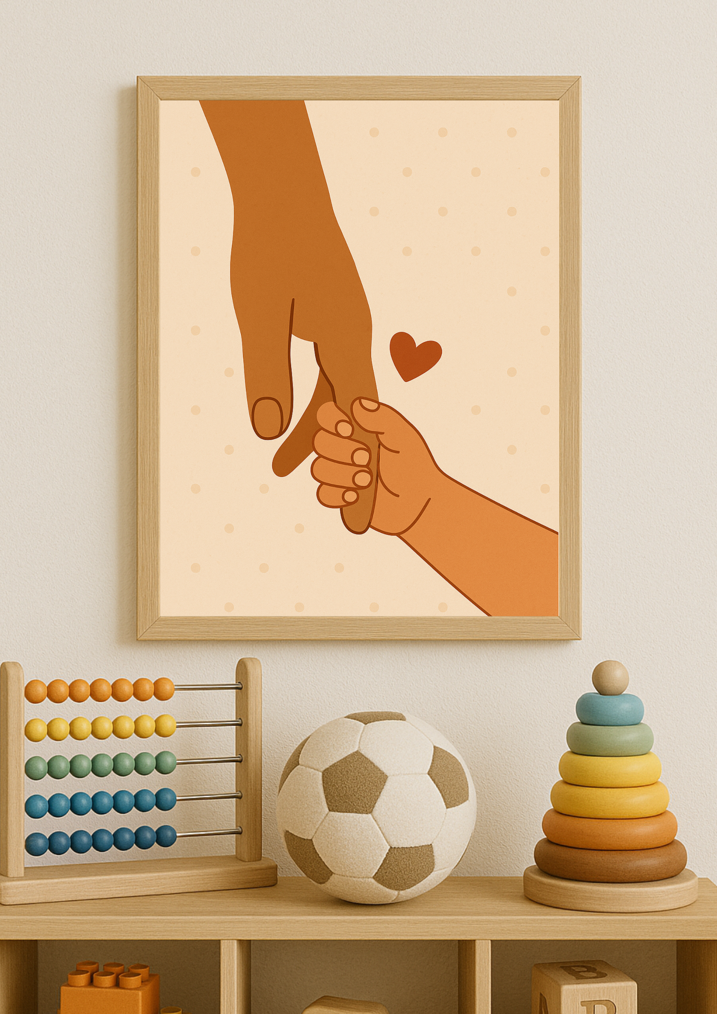 Collection Amour - Affiche amour parent enfant – Illustration mains liées – Décoration chambre bébé - Idée cadeau naissance