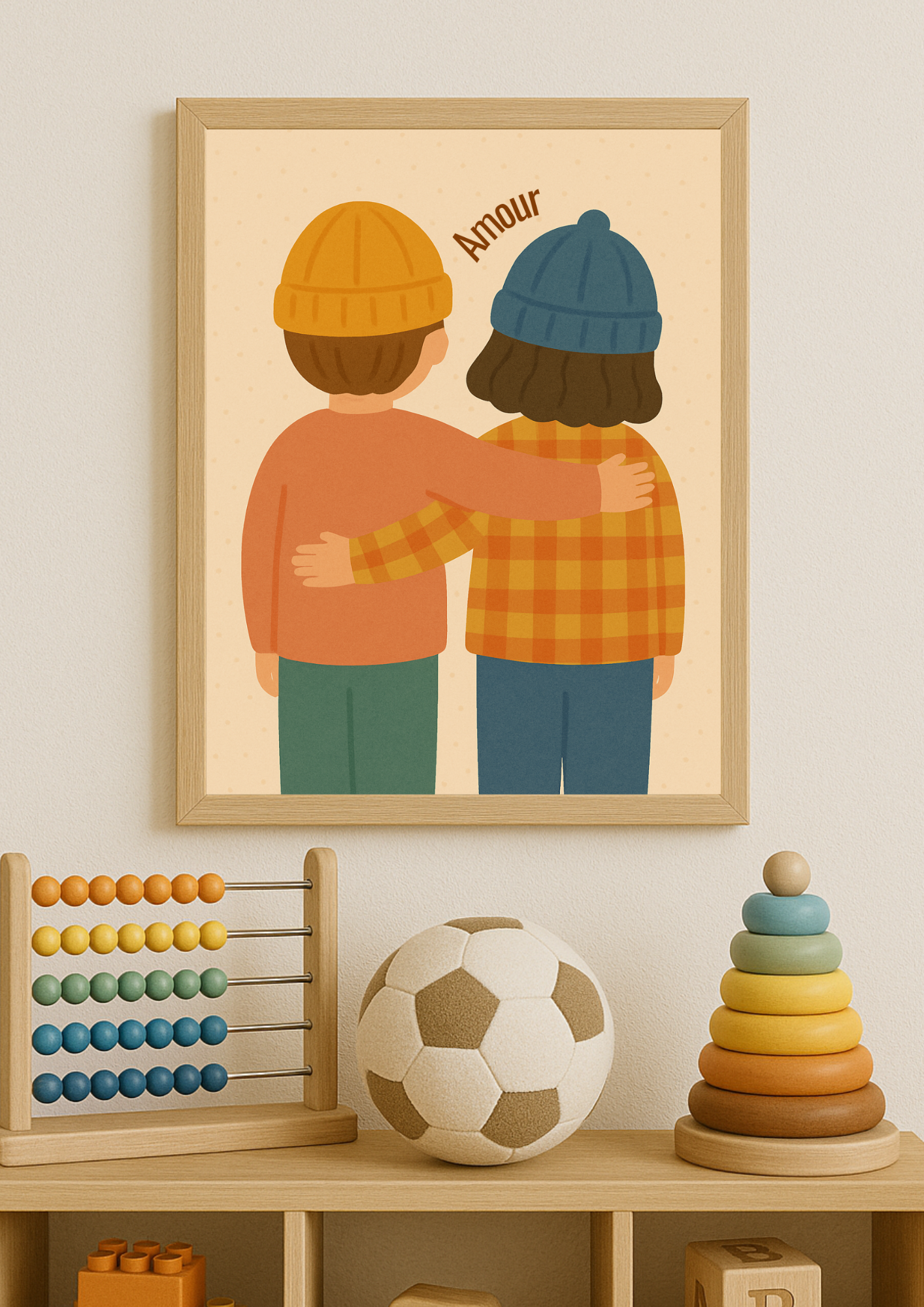 Collection Amour - Affiche murale chambre enfant - Affiche amour famille - Fraterie - Amour fraternel - Cadeaux de naissance