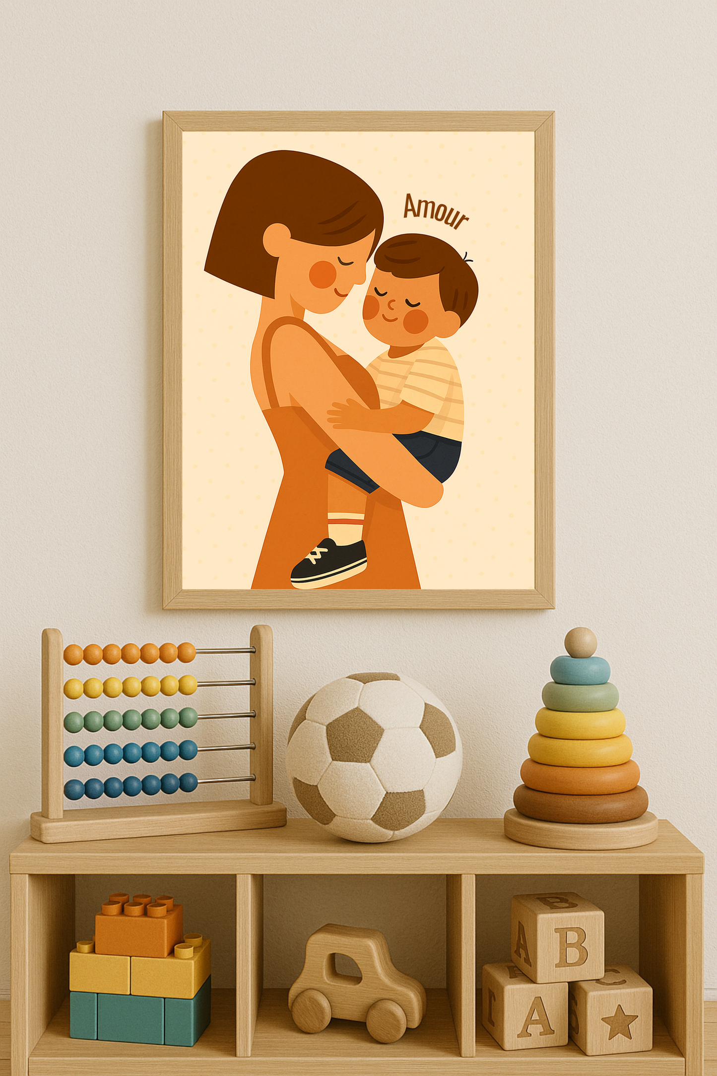 Collection Amour - Affiche murale chambre enfant - Affiche amour famille - Maman et enfant - Amour maternel - Cadeaux de naissance