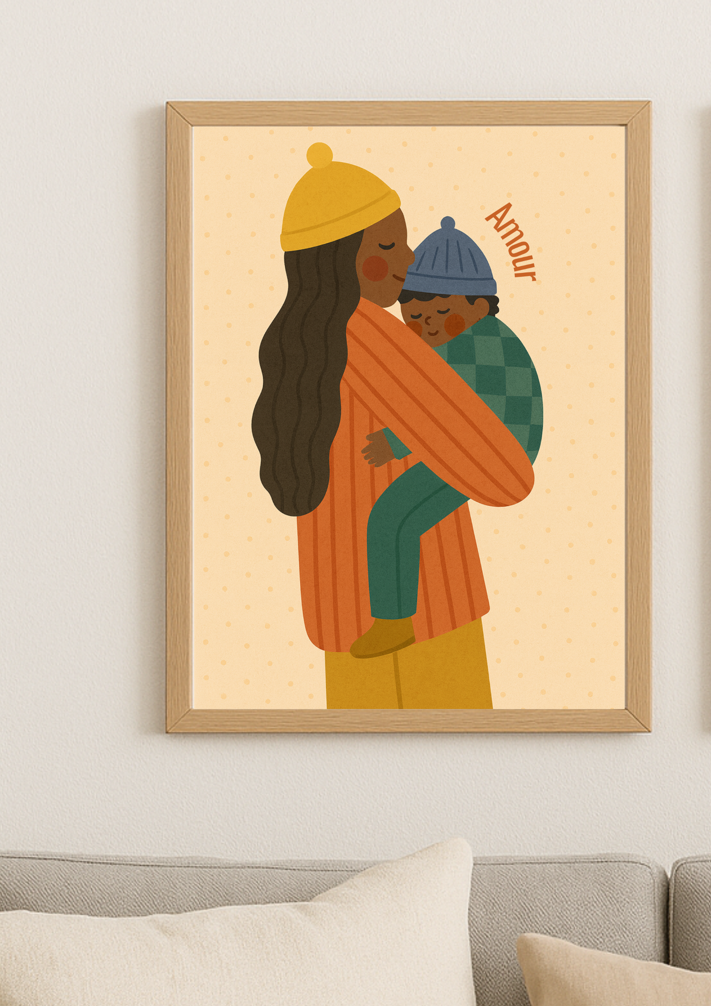 Collection Amour - Affiche mère enfant minimaliste – poster amour famille – déco chambre bébé moderne