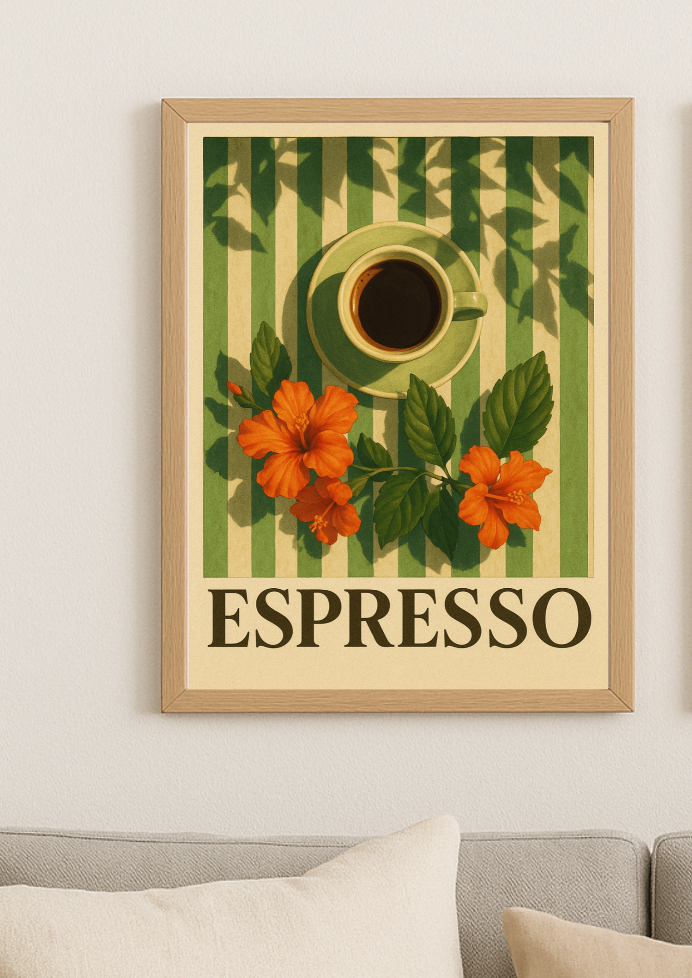 Collection Café - Affiche A4 - Espresso affiche cuisine colorée café fleurs