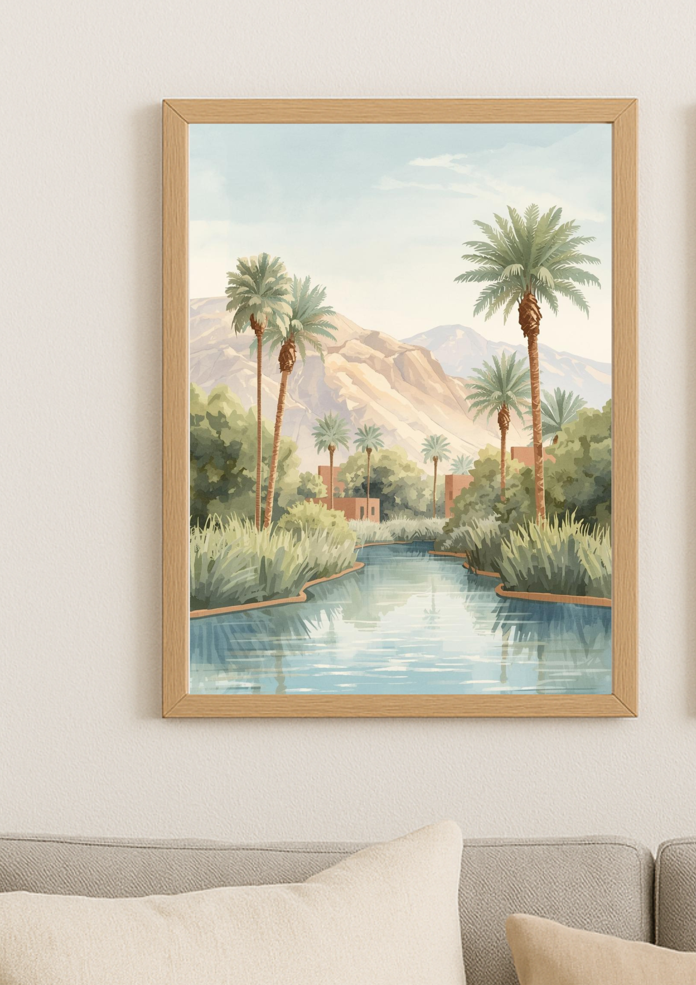 Collection Orient -Affiche paysage oasis désert – décoration murale minimaliste