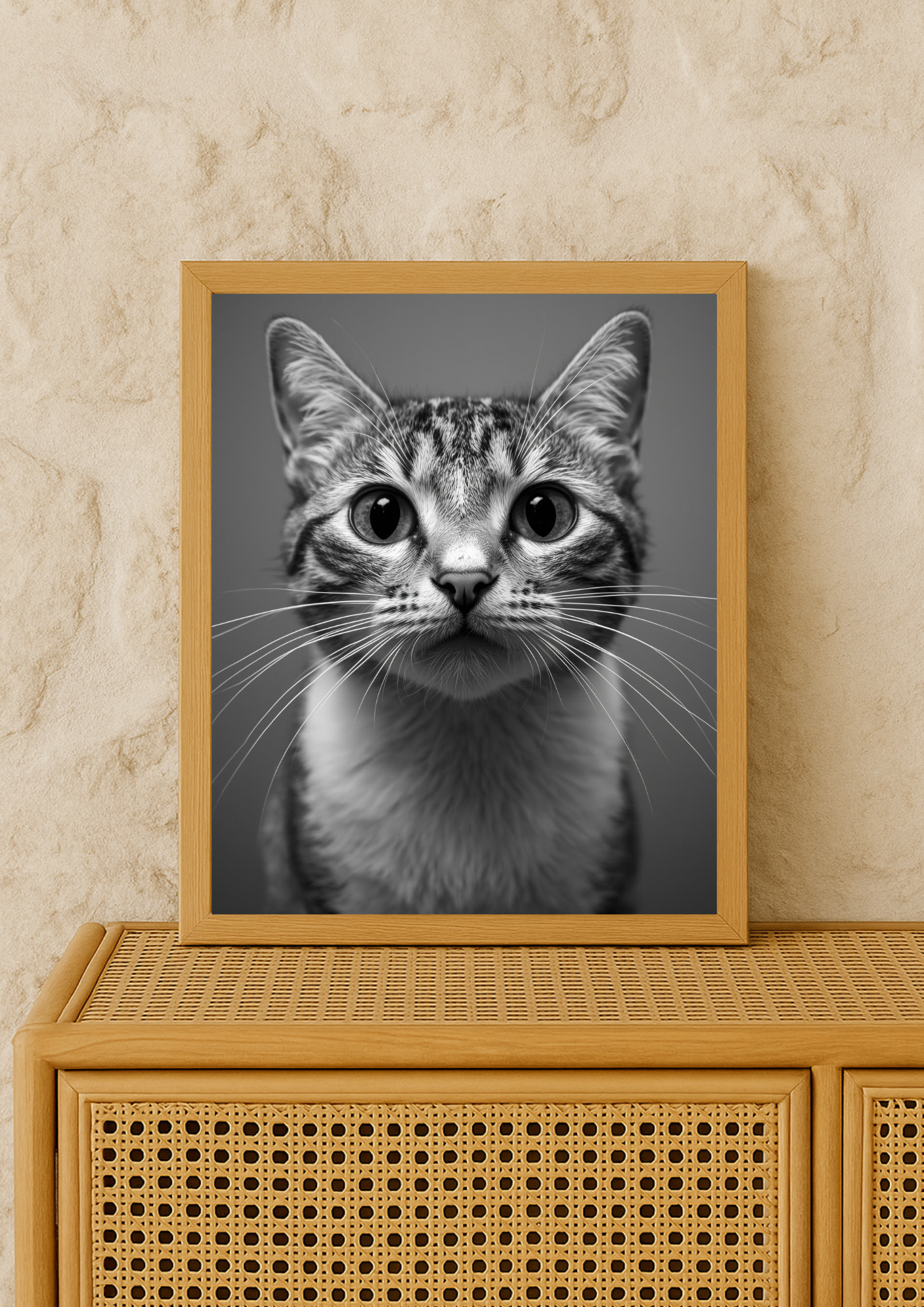 Affiche Chat Noir et Blanc A4 – Portrait Félin | Déco Murale Animaux